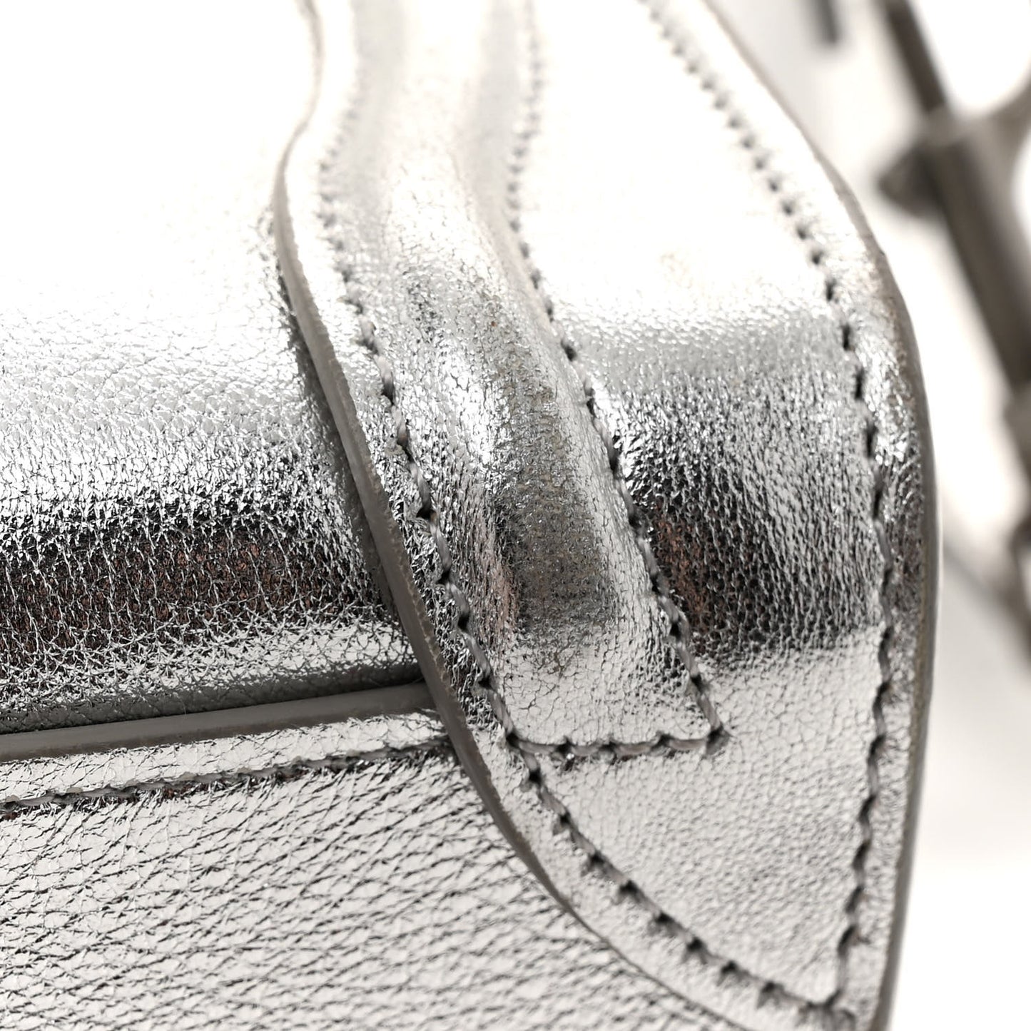 Laminated Lambskin Nano Luggage Silver