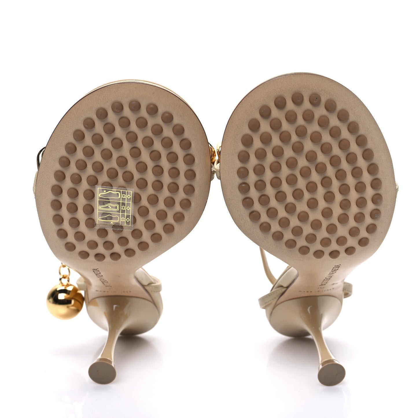 Lambskin Dot 90mm Sandals 36 Cane Sugar