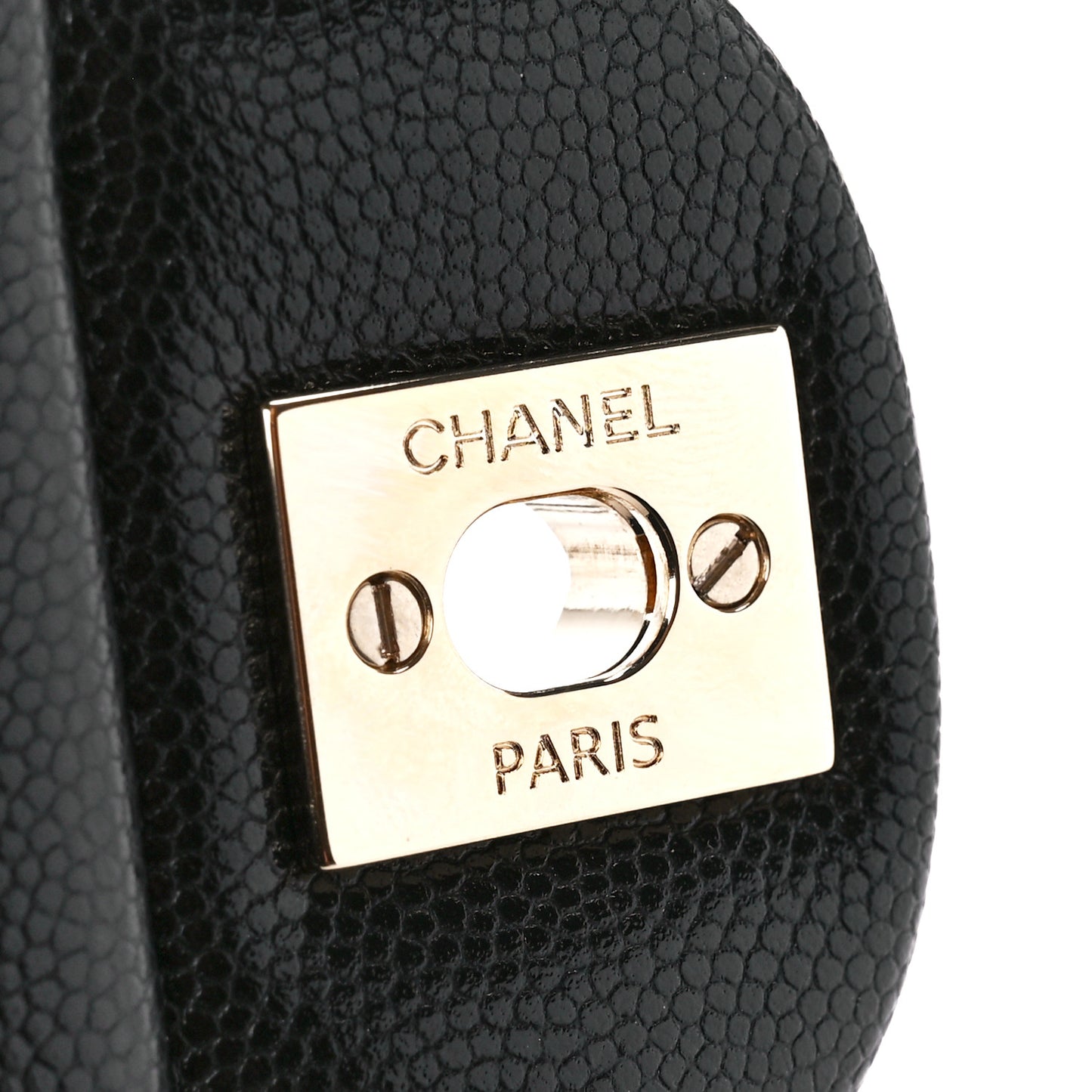 Caviar Quilted Mini Retro Twist Top Handle Flap Black