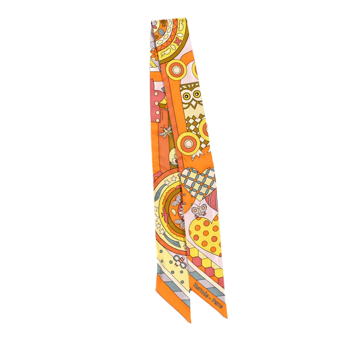 Silk Les Murmures de la Foret Twilly Jaune Vif Vert Miel