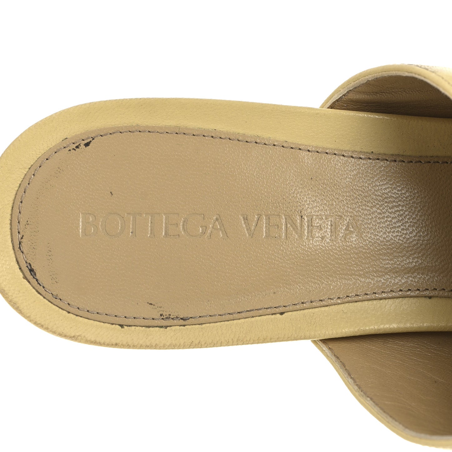 Lambskin Stretch Mule Sandals 37 Moon Beam