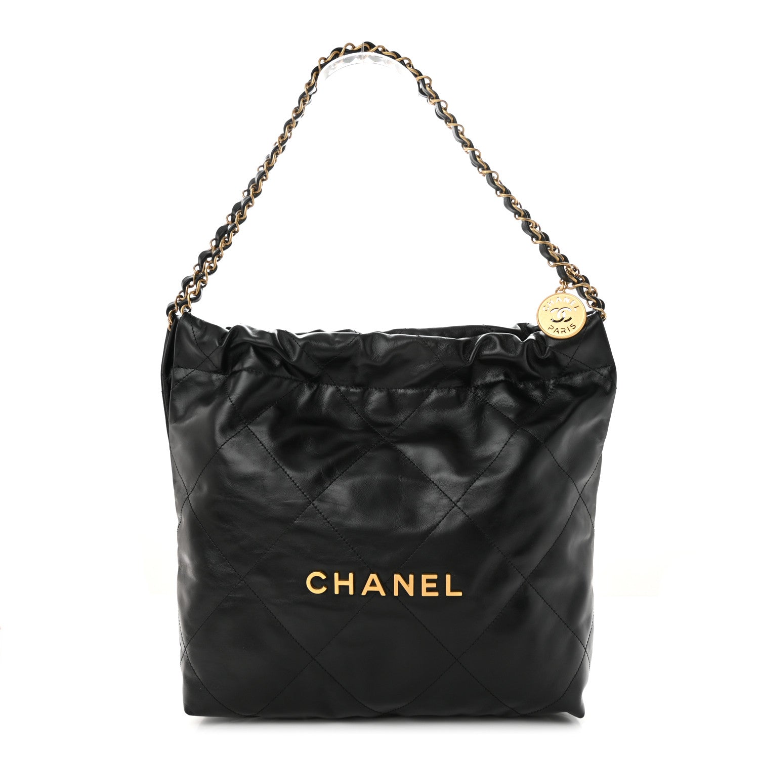Chanel Shiny Calfskin Quilted Small Chanel 22 Black 3 of 12