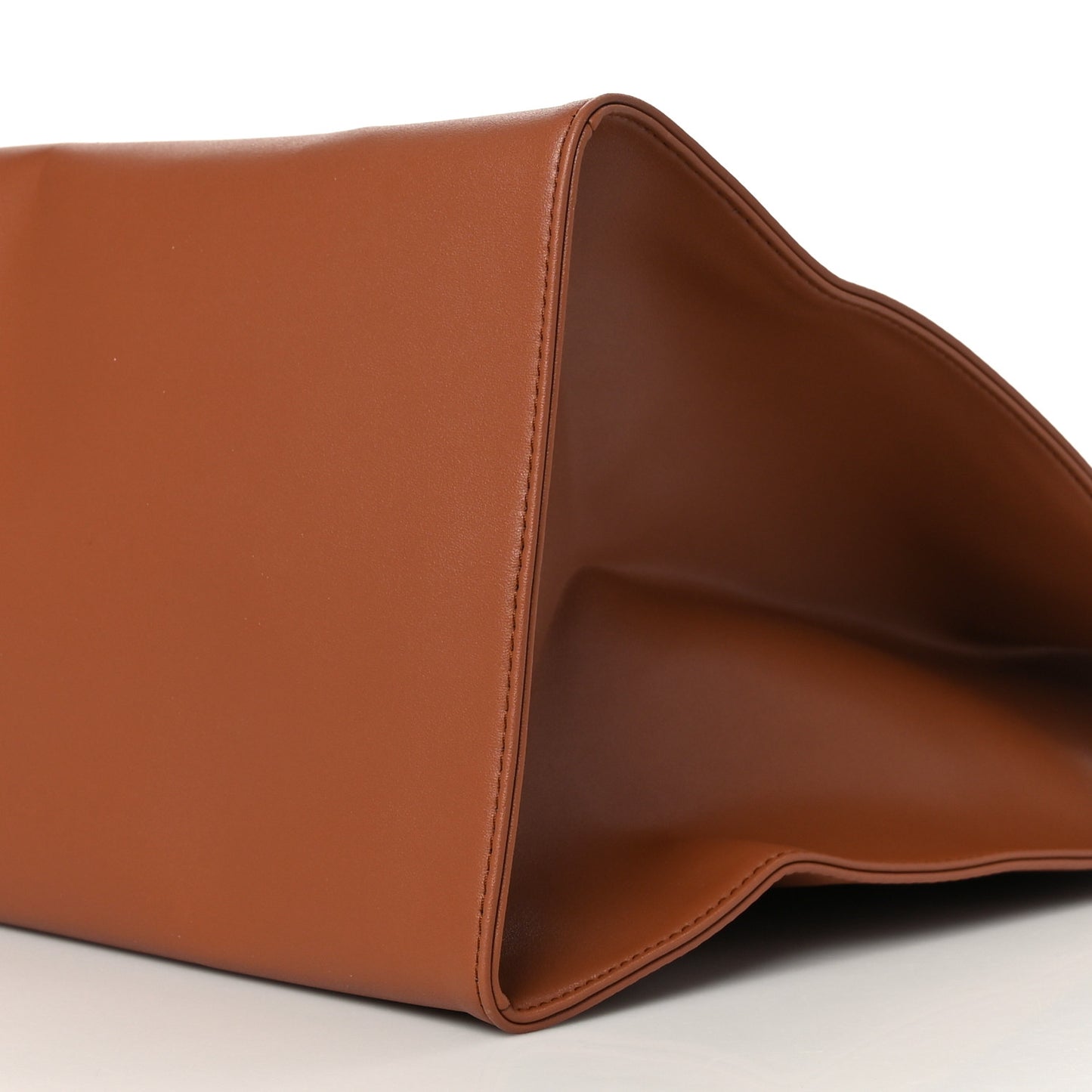 Vegan Leather Large Shopping Bag Tan