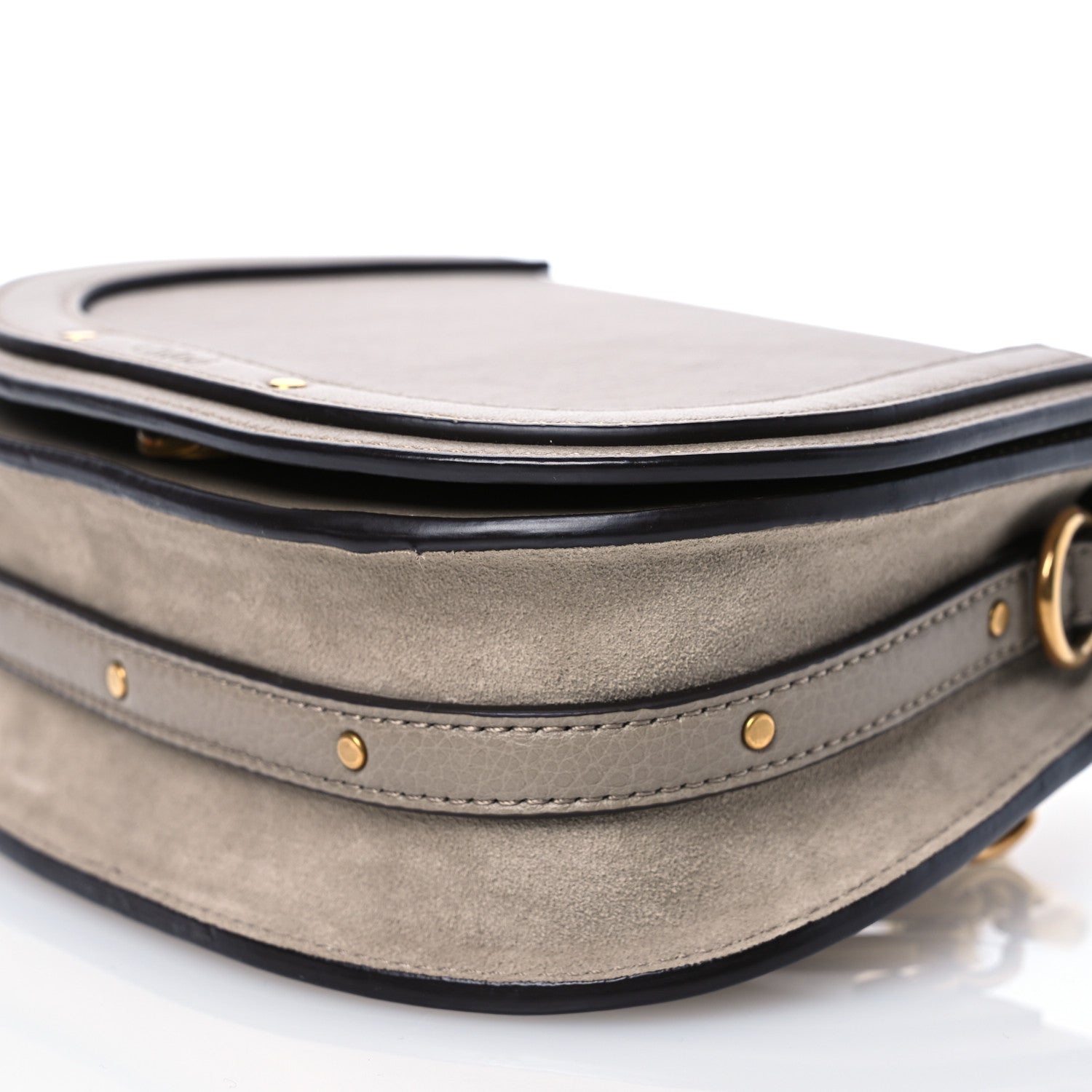 Chloe Calfskin Suede Small Nile Bracelet Bag Motty Grey 10 of 12