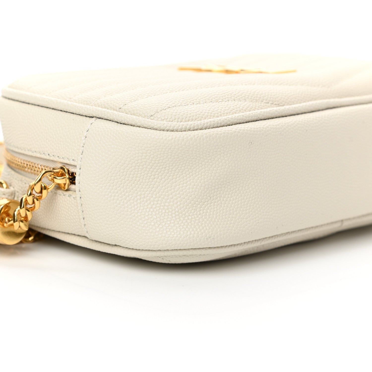 Saint Laurent Grain De Poudre Matelasse Monogram Mini Lou Camera Bag Crema Soft 8 of 12