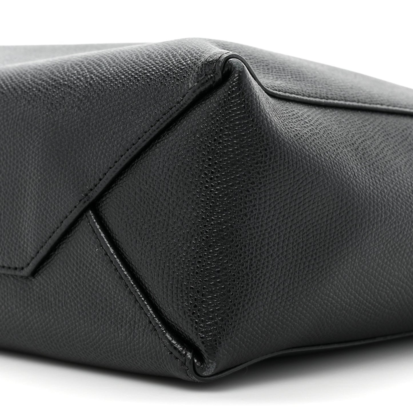 Grained Calfskin Small Vertical Cabas Black