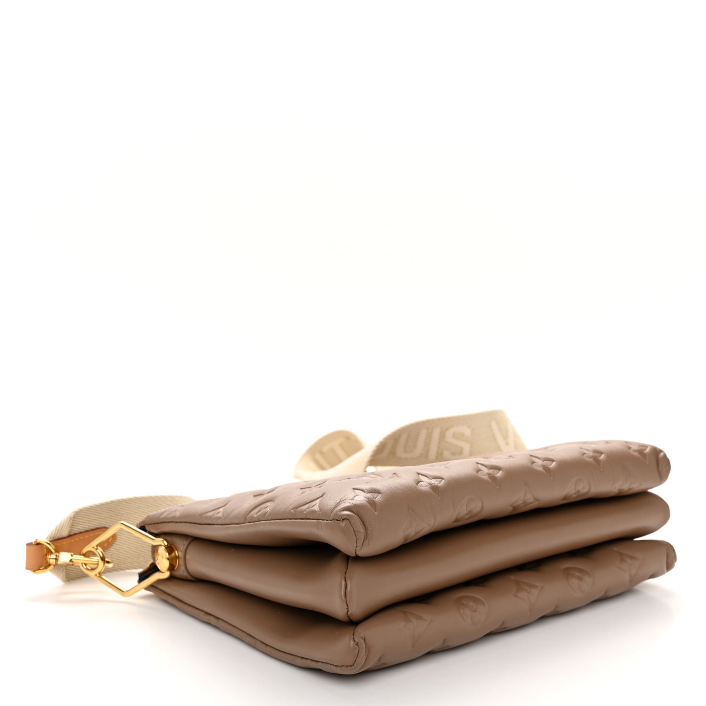 Lambskin Embossed Monogram Coussin PM Taupe