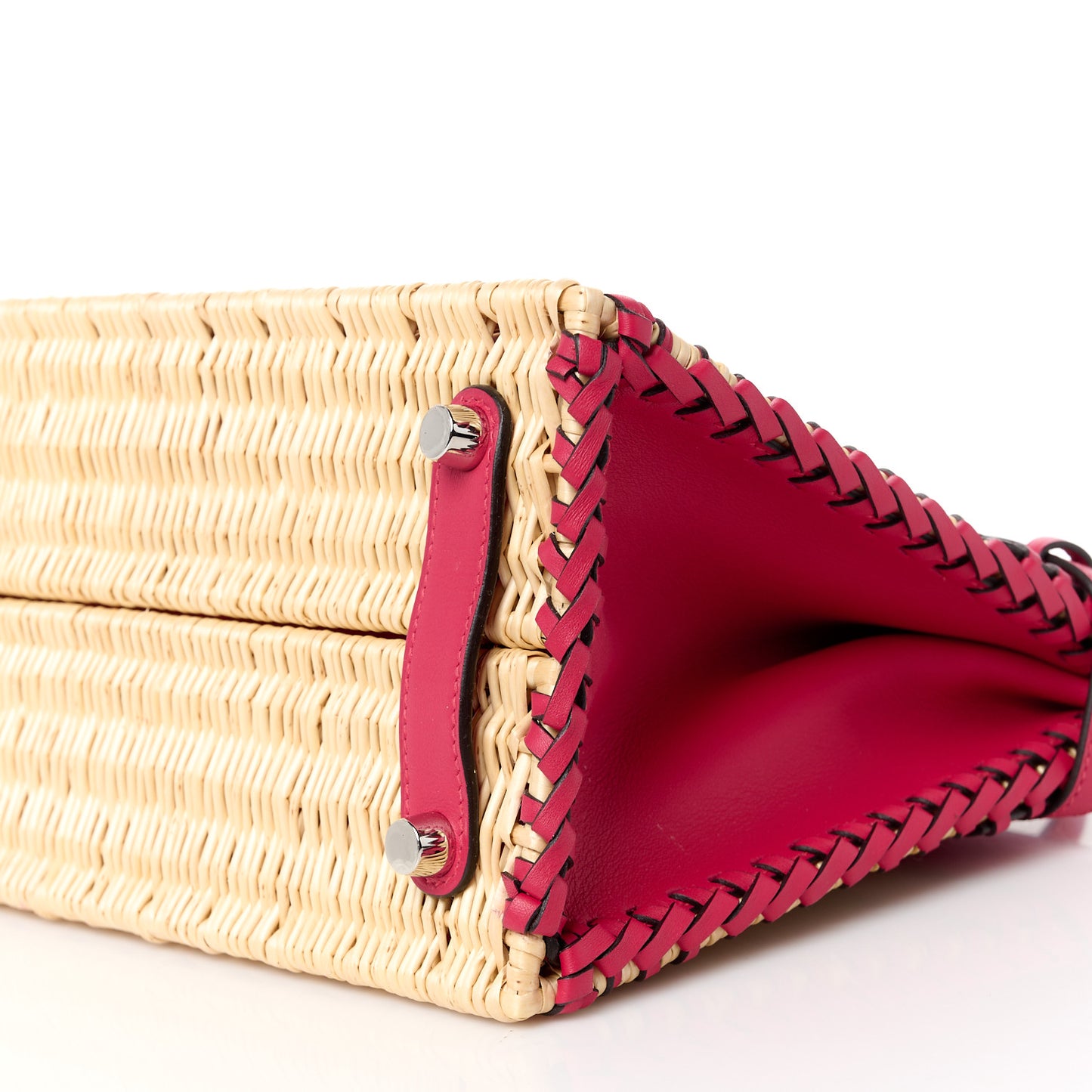 Wicker Swift Picnic Birkin 25 Naturel Framboise