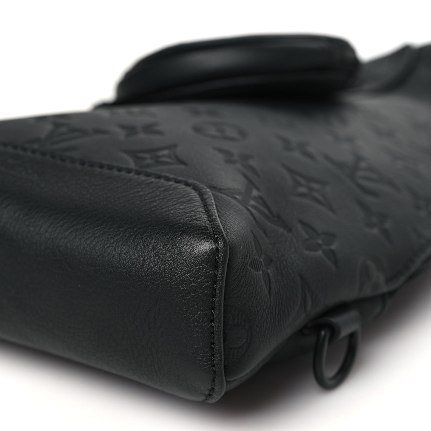 Calfskin Shadow Monogram Duo Slingbag Black