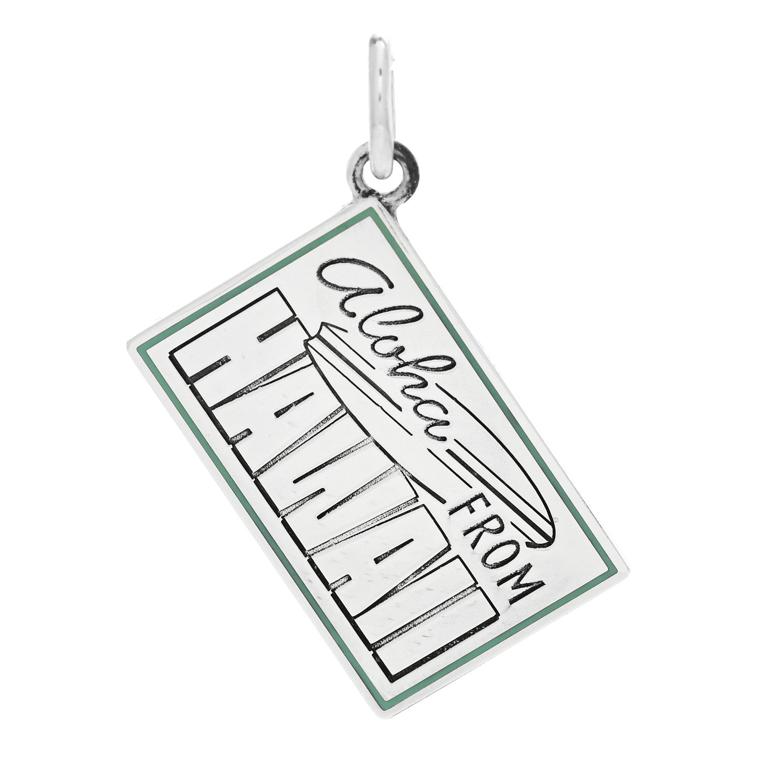 Tiffany Sterling Silver Enamel Hawaii Postcard Charm Blue 1229994
