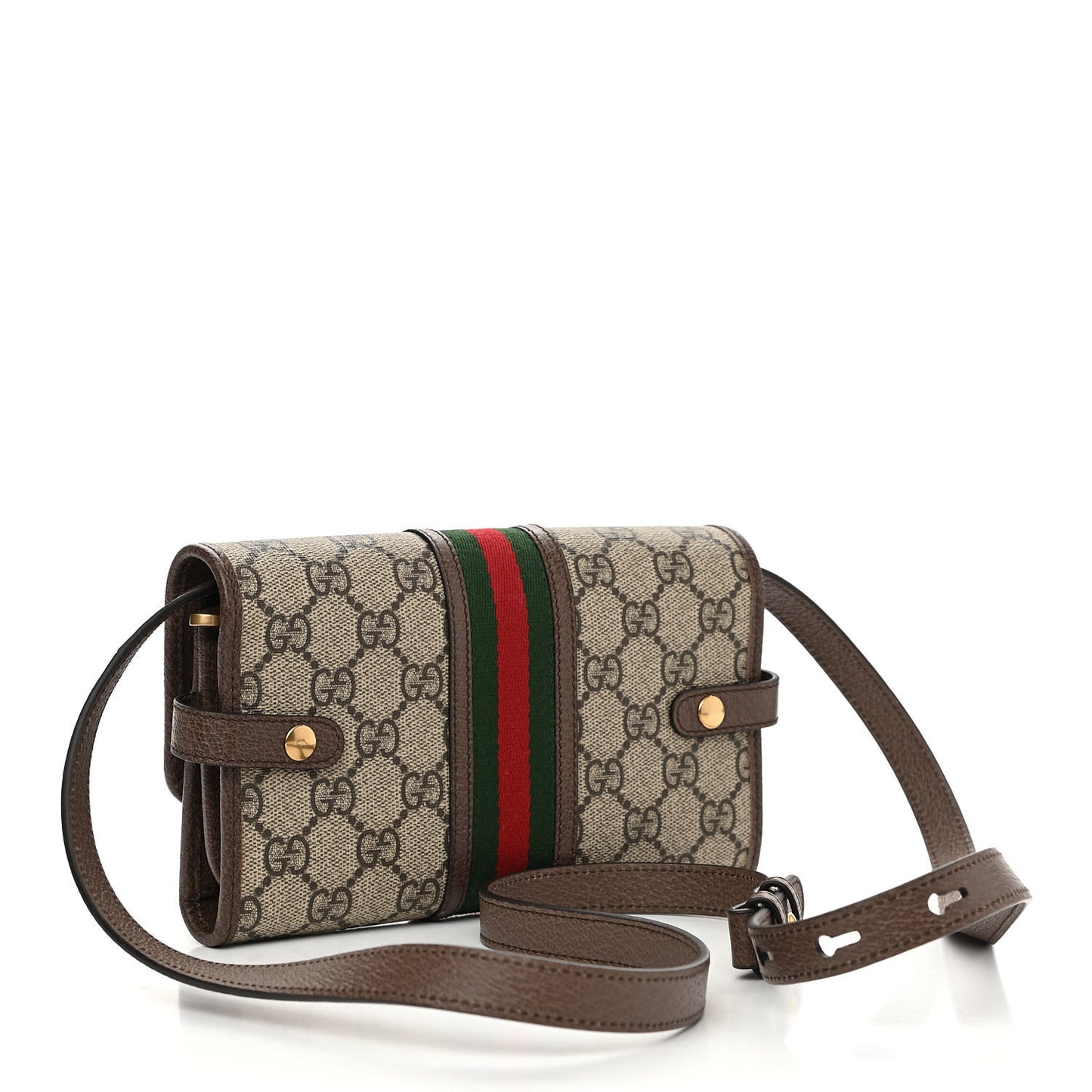 GG Supreme Monogram Web Ophidia Crossbody Wallet Beige New Acero