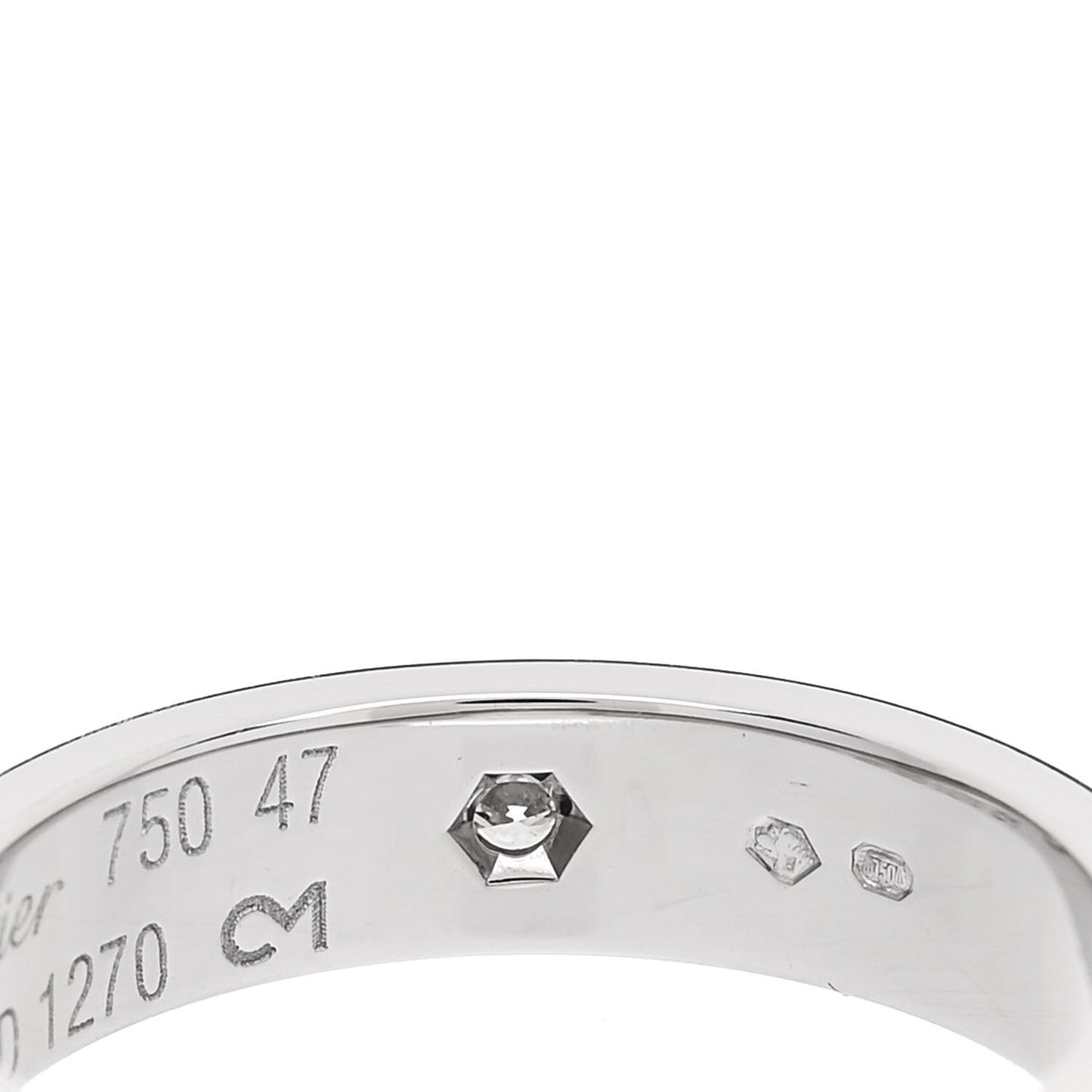 18K White Gold Diamond 4mm LOVE Wedding Band Ring 47 4