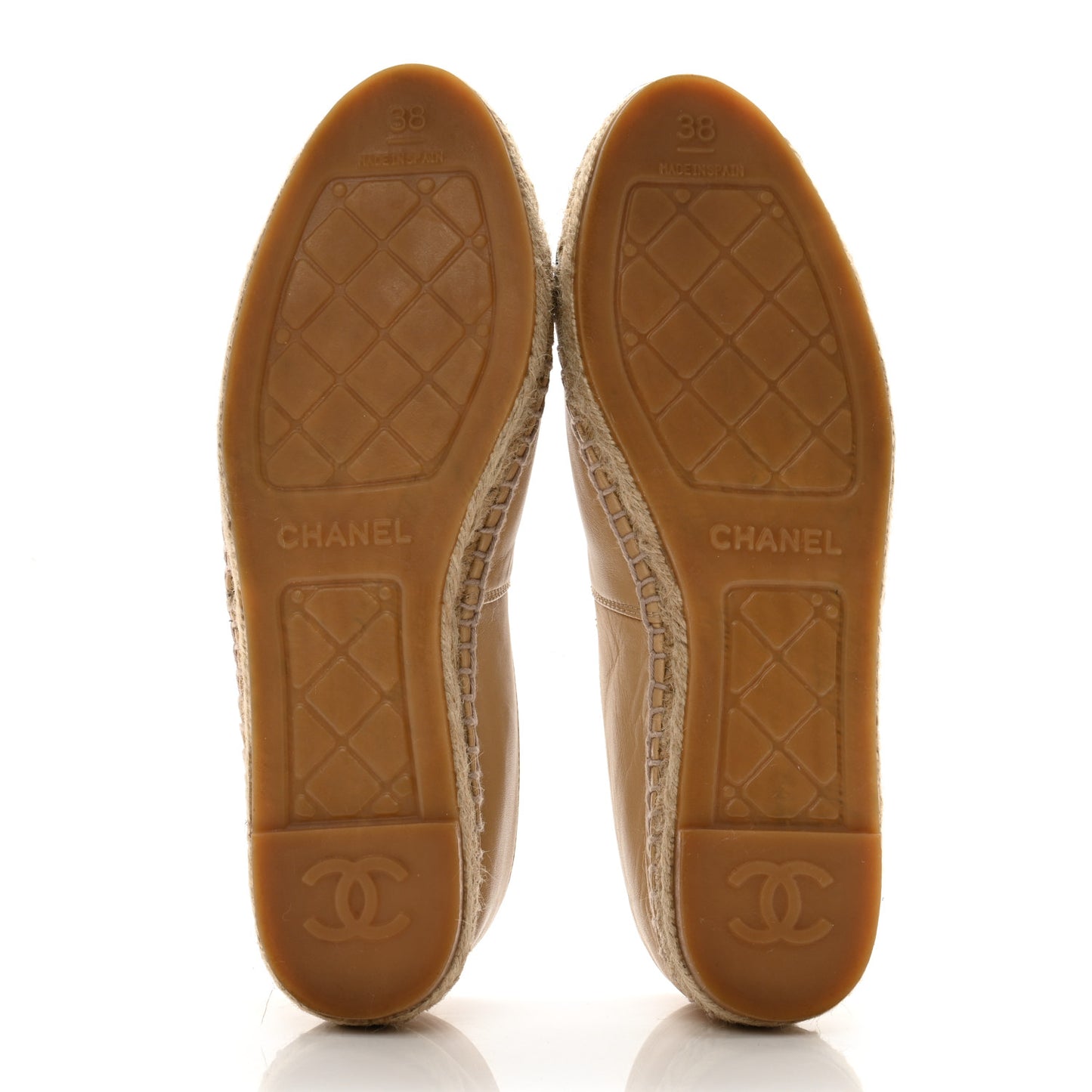 Lambskin CC Espadrilles 38 Beige Black