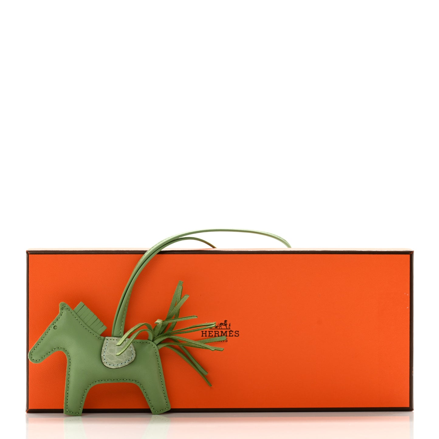 Milo Lambskin Matte Alligator Touch Grigri Rodeo Horse Bag Charm PM Vert Criquet Vert D'eau