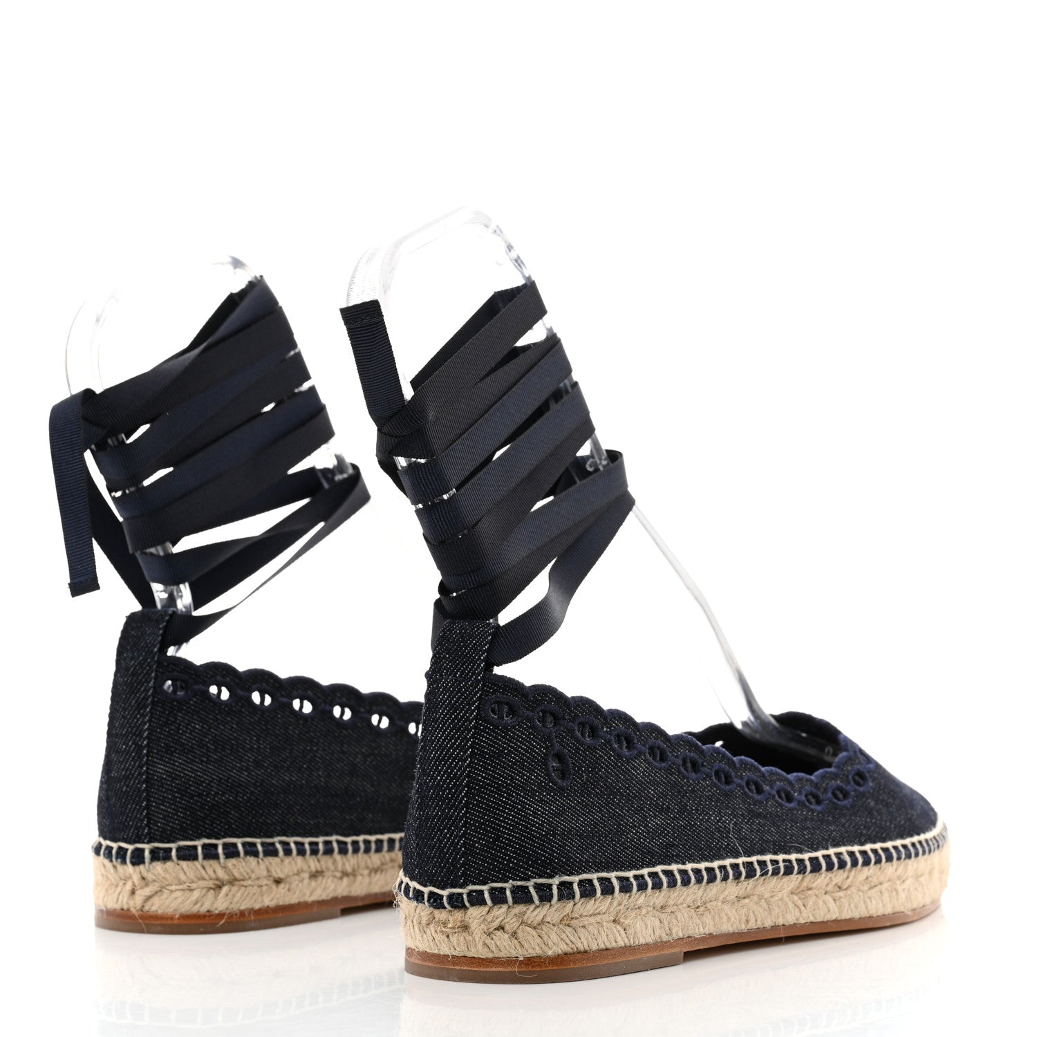 Hermes Denim Womens Guapa Espadrilles 38 Bleu Brut 4 of 8