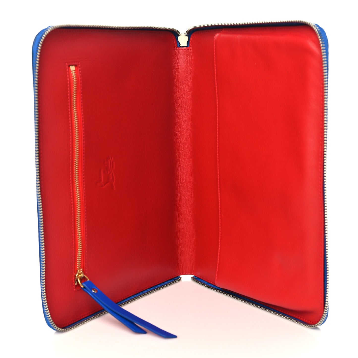 Calfskin Spiked IPad Case Blue Saphir