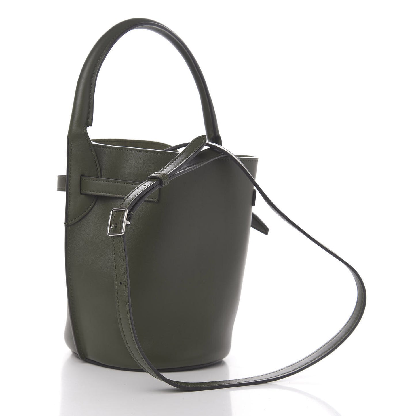 Smooth Calfskin Nano Big Bag Bucket Army Green