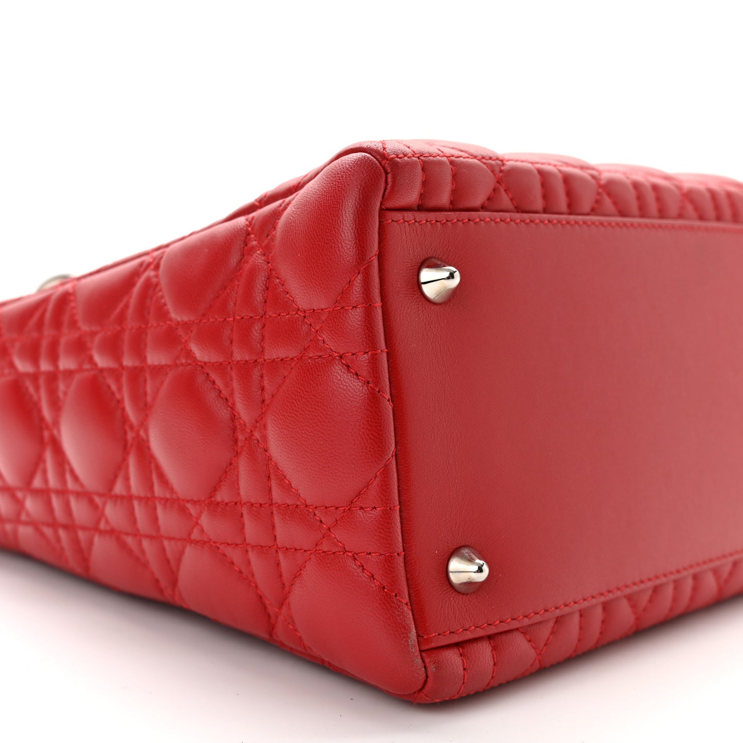Lambskin Cannage Medium Lady Dior Red
