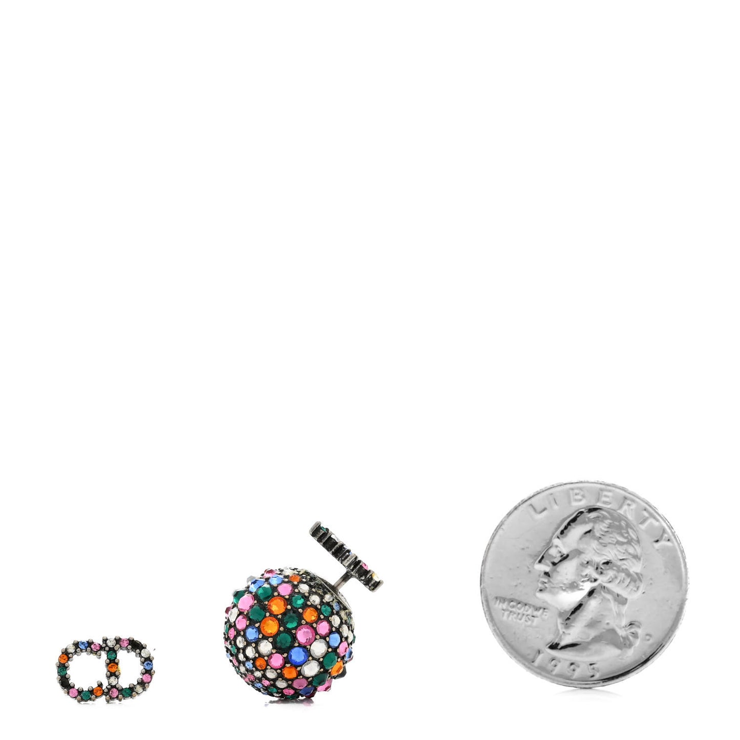 Crystal Mise En Dior Tribal Earrings Multicolor Antique Silver