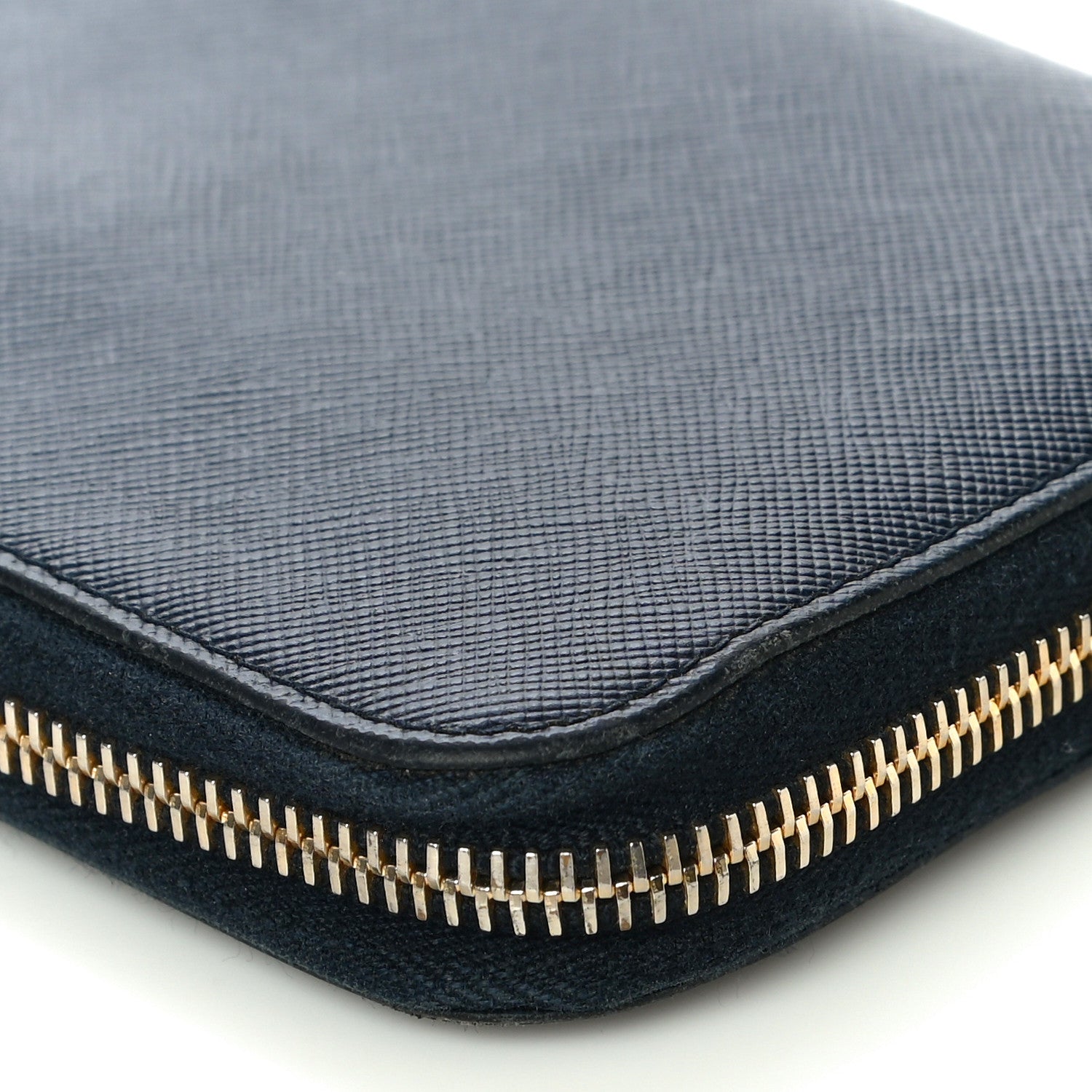 Prada Saffiano Metal Zip Around Wallet Baltico 11 of 15