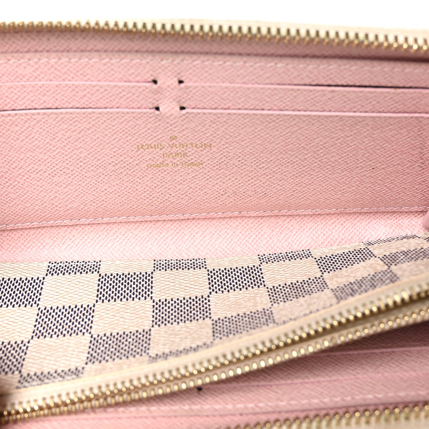 Damier Azur Clemence Wallet Rose Ballerine