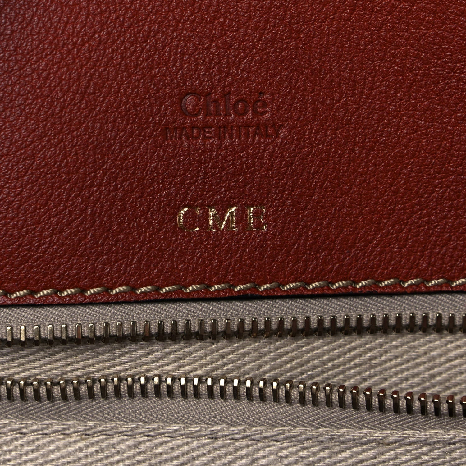 Chloe Buffalo Leather Recycled Cashmere Scallop Patches Large Edith Day Bag Sepia Multicolor 6 of 13