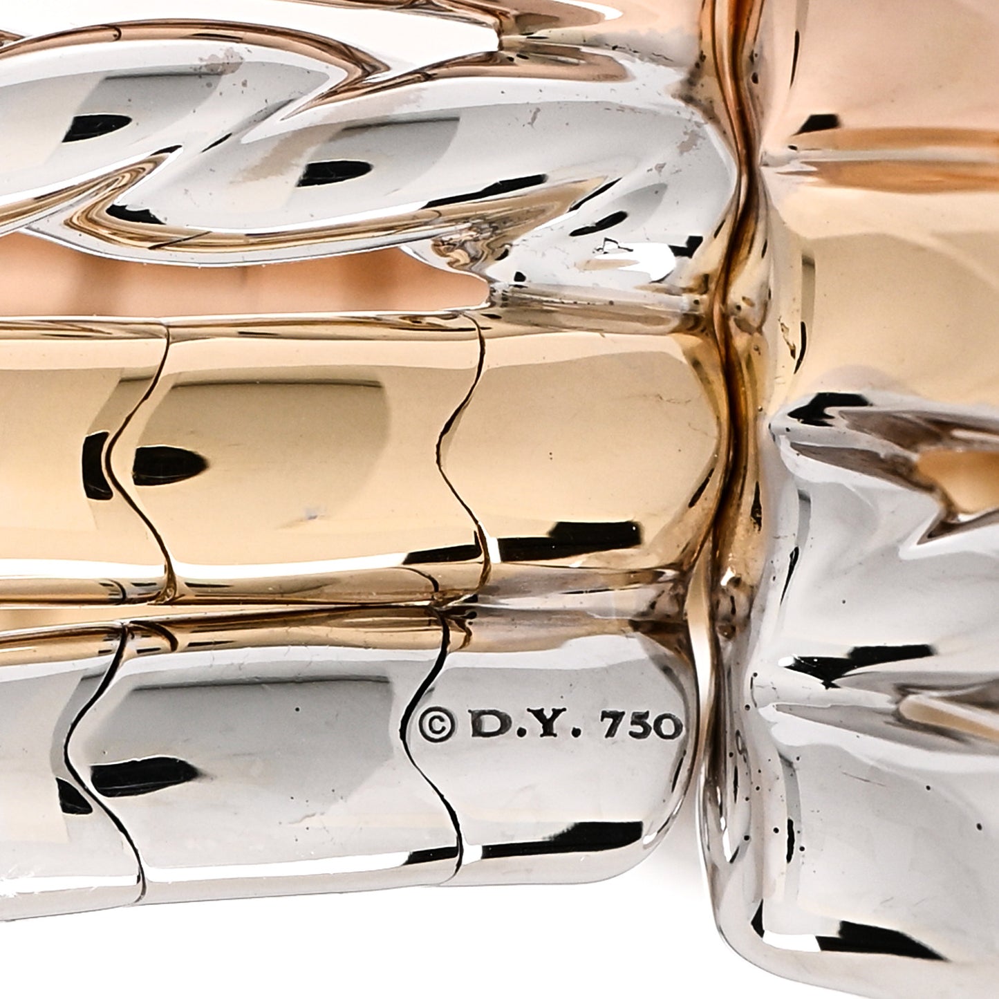 18K Yellow White Rose Gold Diamond Pave Flex Four-Row Ring 58 8.25