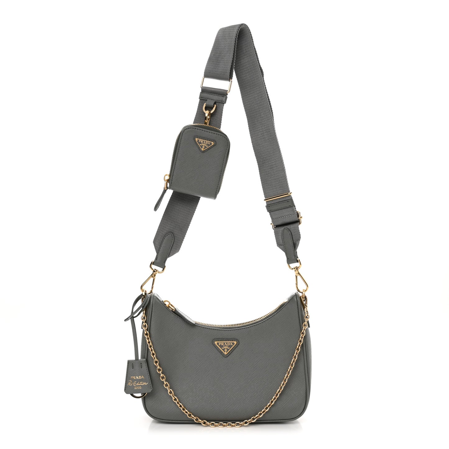 Saffiano Lux Re-Edition 2005 Shoulder Bag Slate