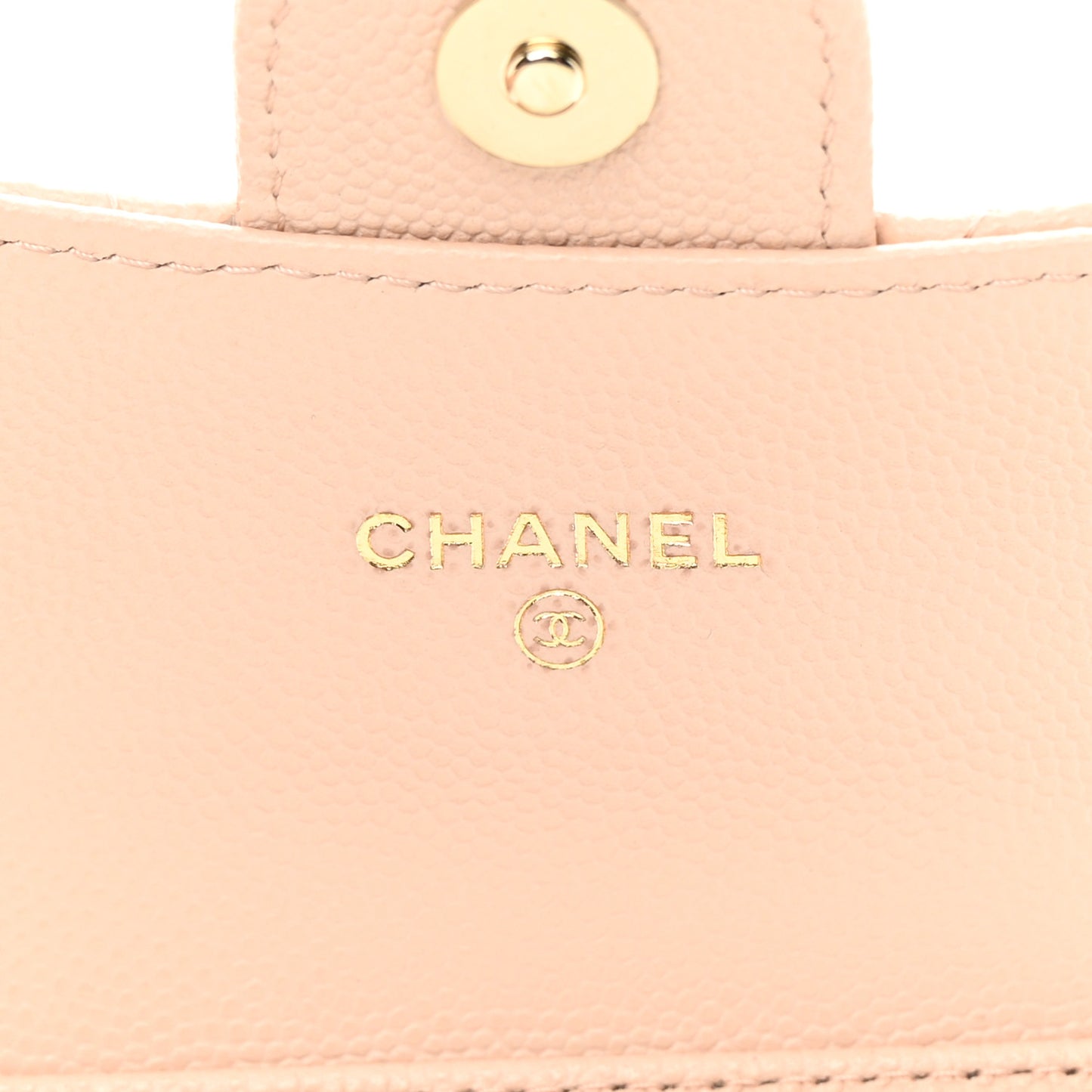 Caviar Quilted Mini Clutch With Chain Light Beige