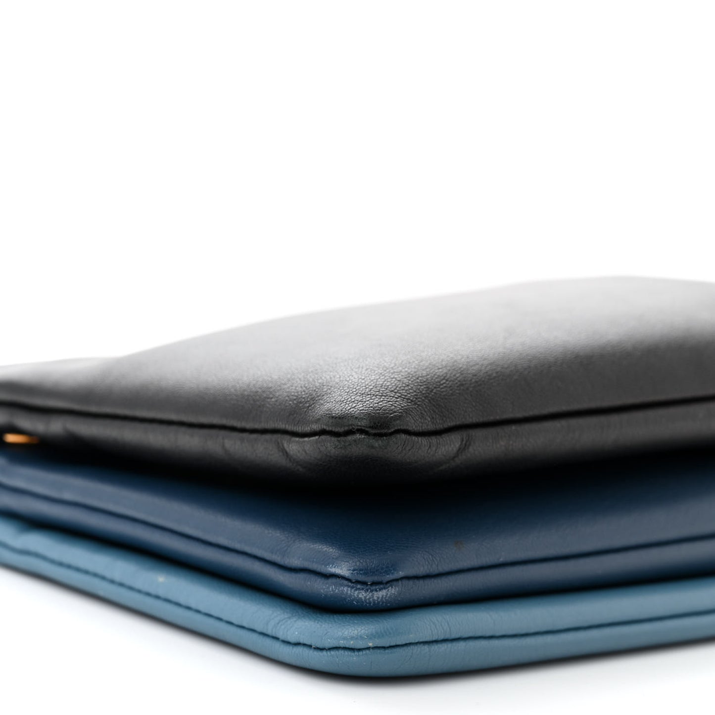 Lambskin Small Trio Crossbody Bag Black Blue
