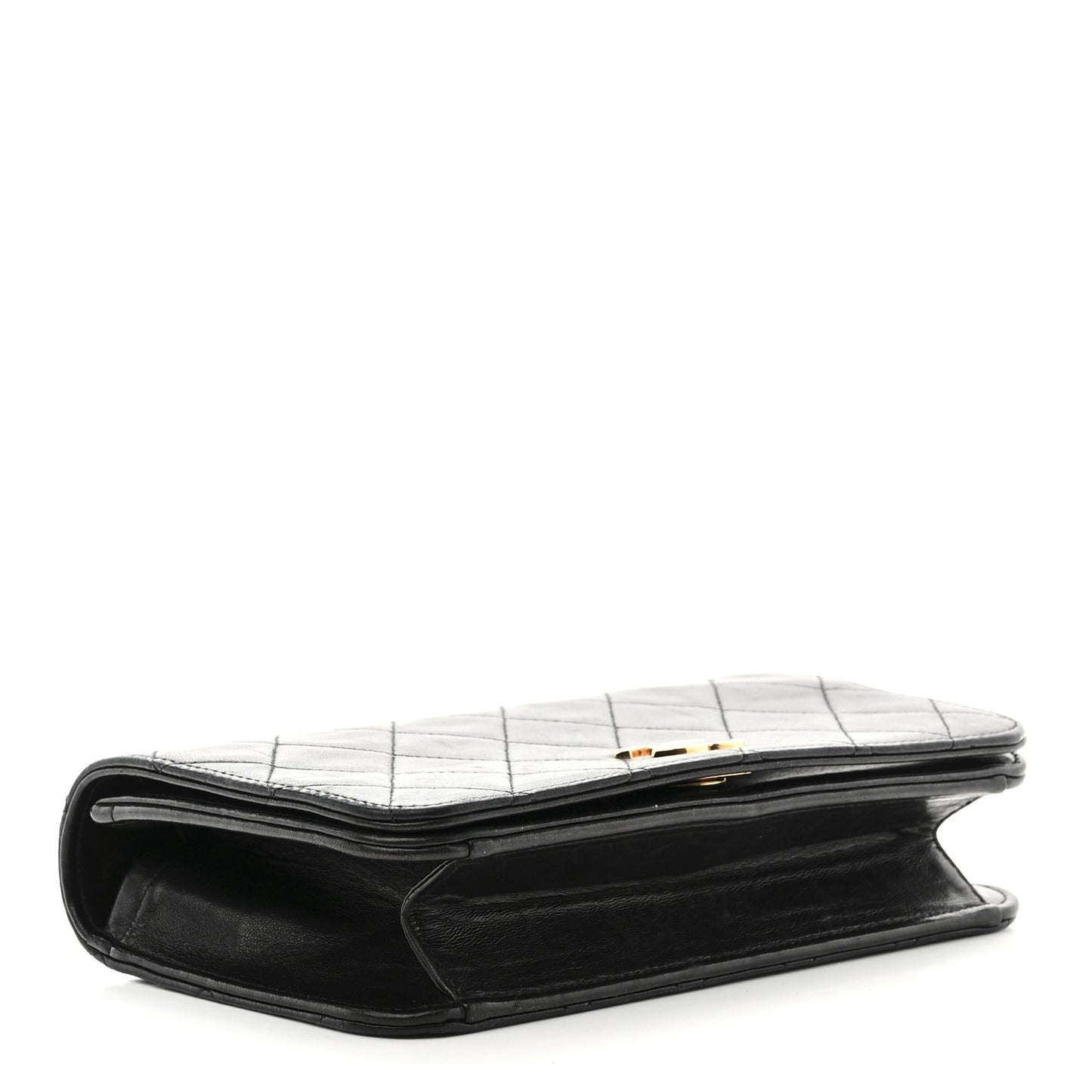 Lambskin Quilted Small Single Flap Bag Black