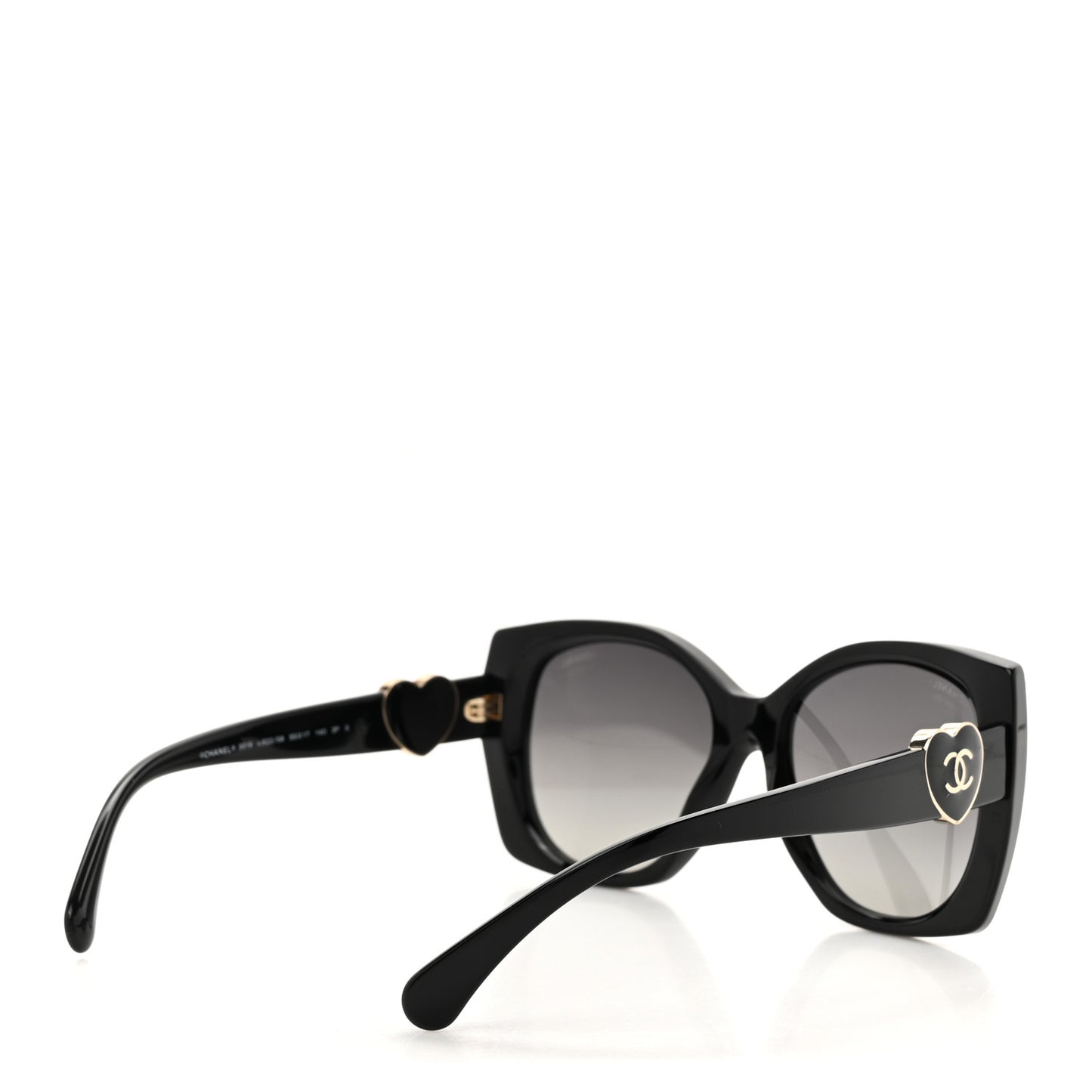 Acetate Square CC Heart Sunglasses 5519 Black