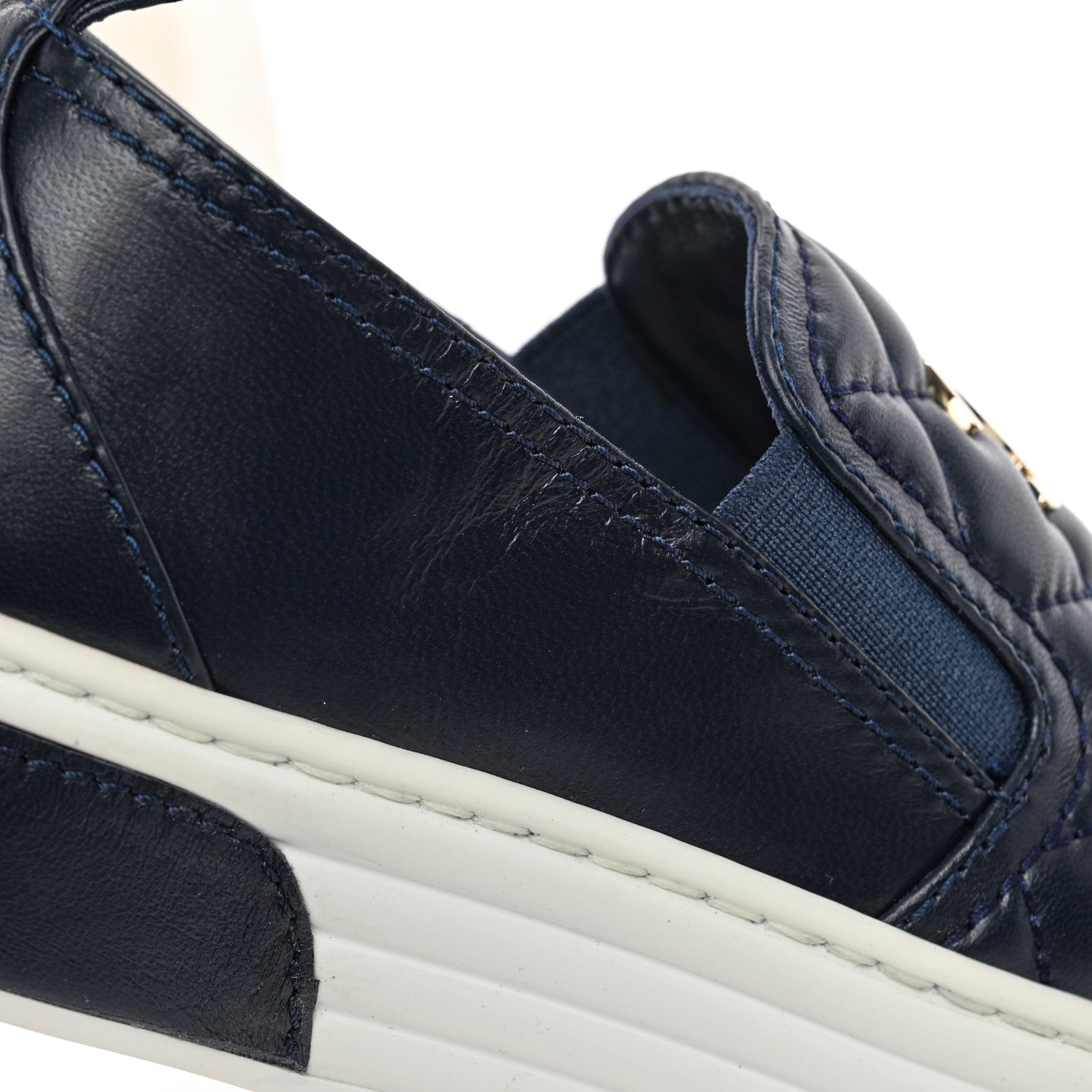 Chanel Lambskin Quilted Womens CC Stroll Sneakers 36 Dark Blue Black 12 of 13