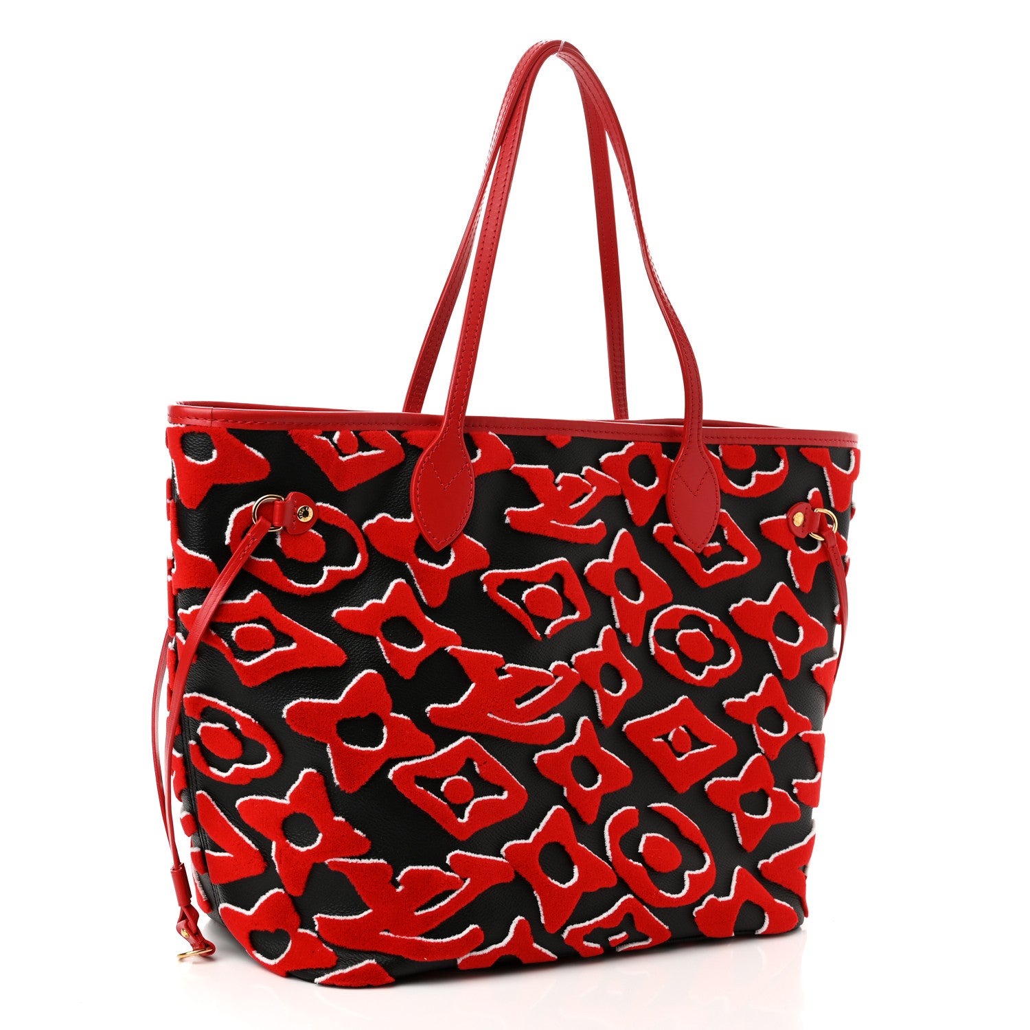 Louis Vuitton X UF Tufted Monogram Neverfull MM Black Red 3 of 10