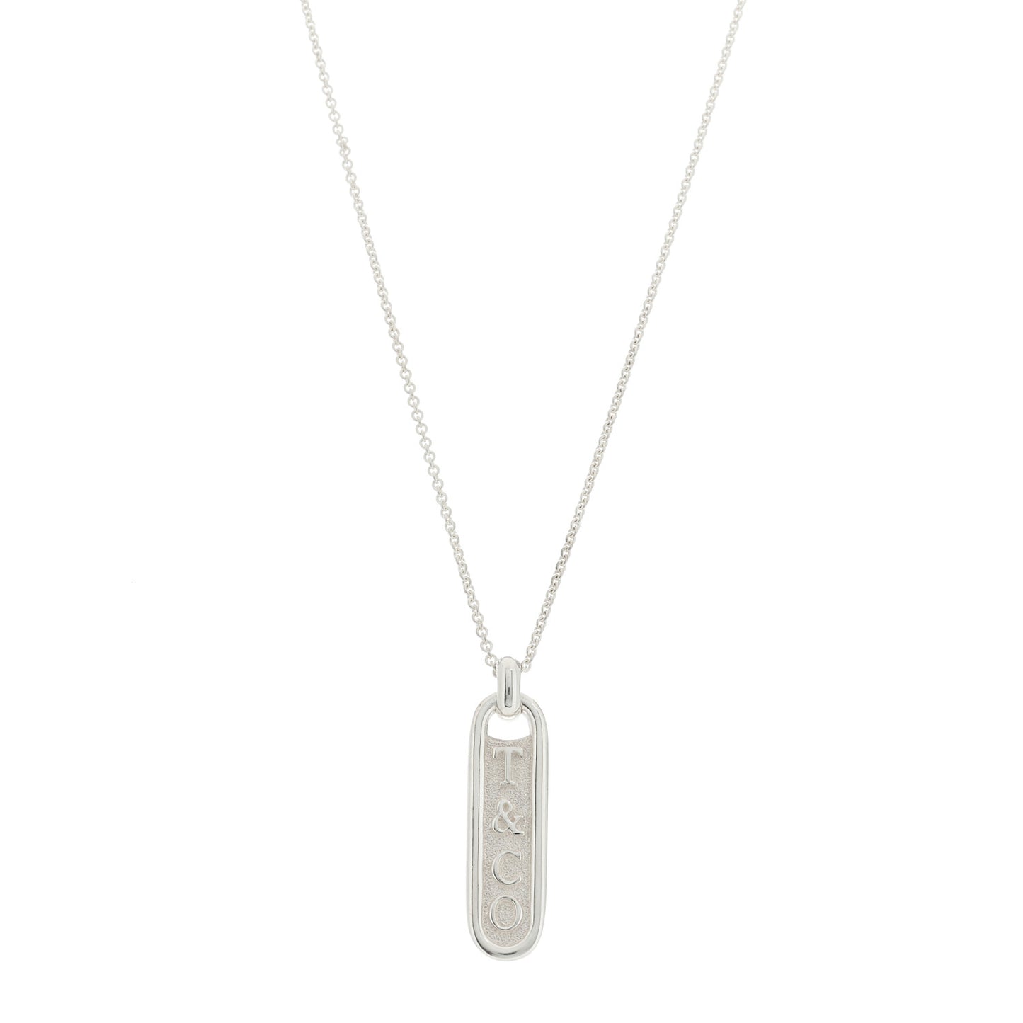 Sterling Silver Zipper Bar Pendant Necklace