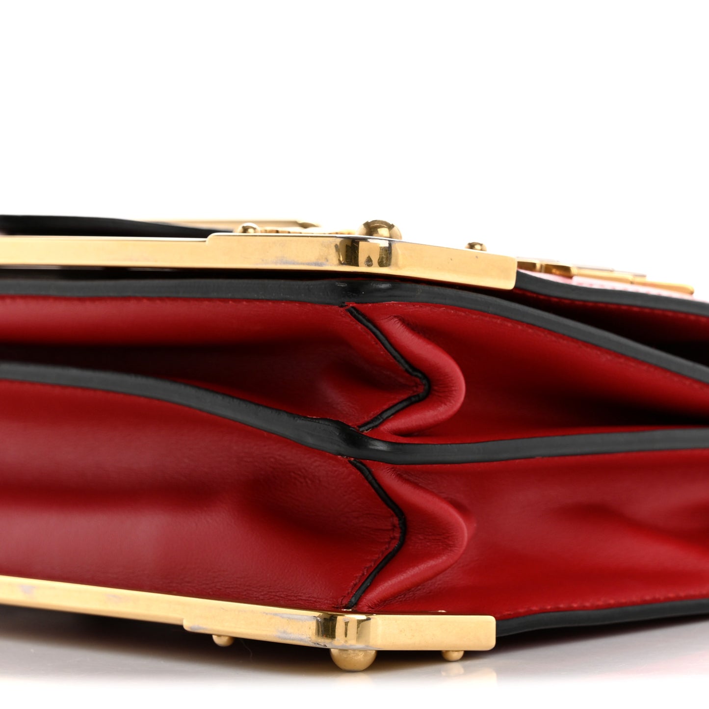 City Calfskin Saffiano Cahier Hearts Bag Fuoco Black