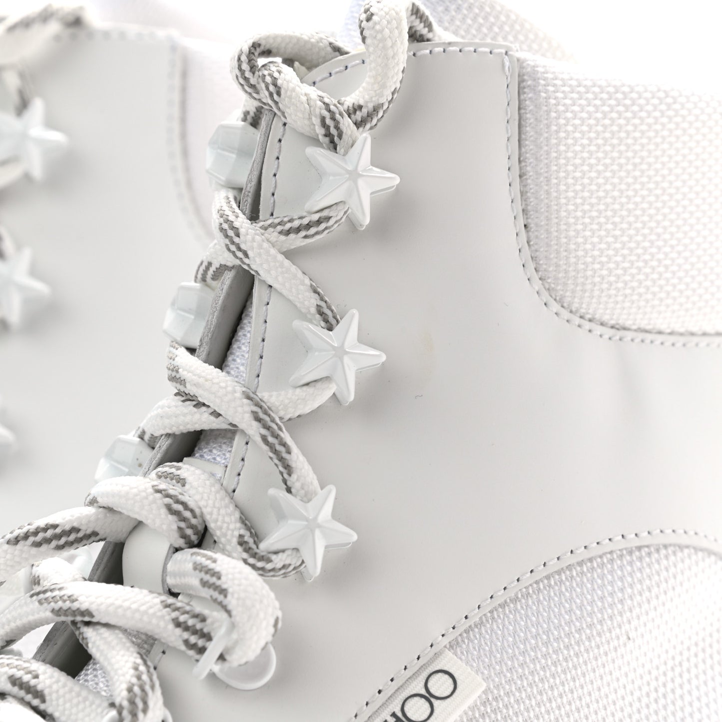 Calfskin Mesh Inca Platform Hiking Boots 43 White