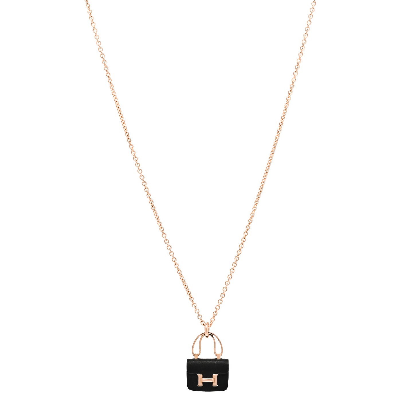 18K Rose Gold Black Jade Constance Amulettes Pendant Necklace