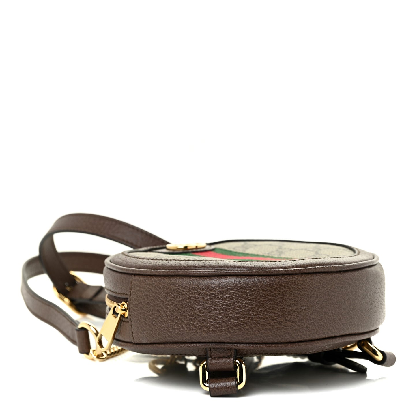 GG Supreme Monogram Web Mini Ophidia Round Backpack Brown