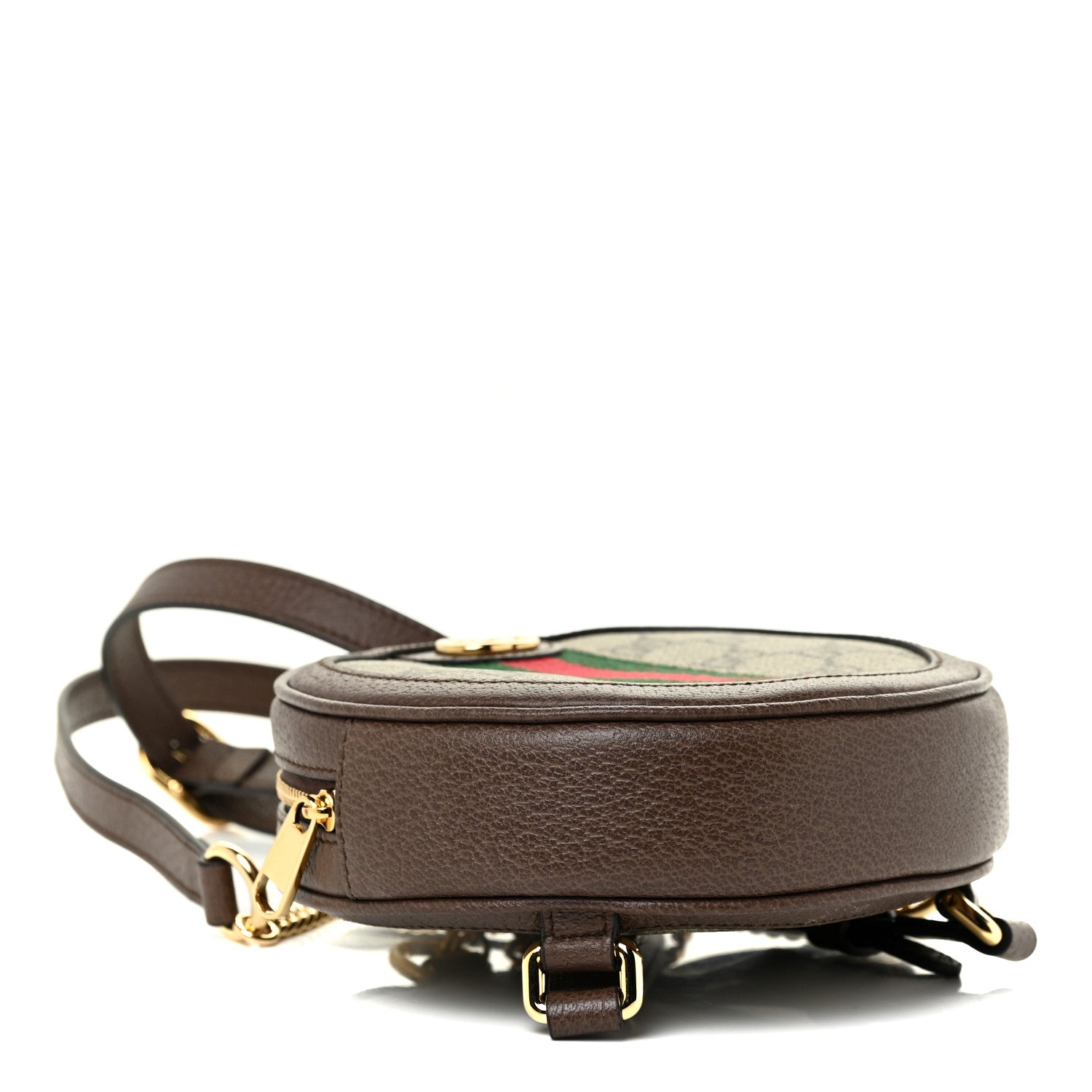 Gucci GG Supreme Monogram Web Mini Ophidia Round Backpack Brown 4 of 12