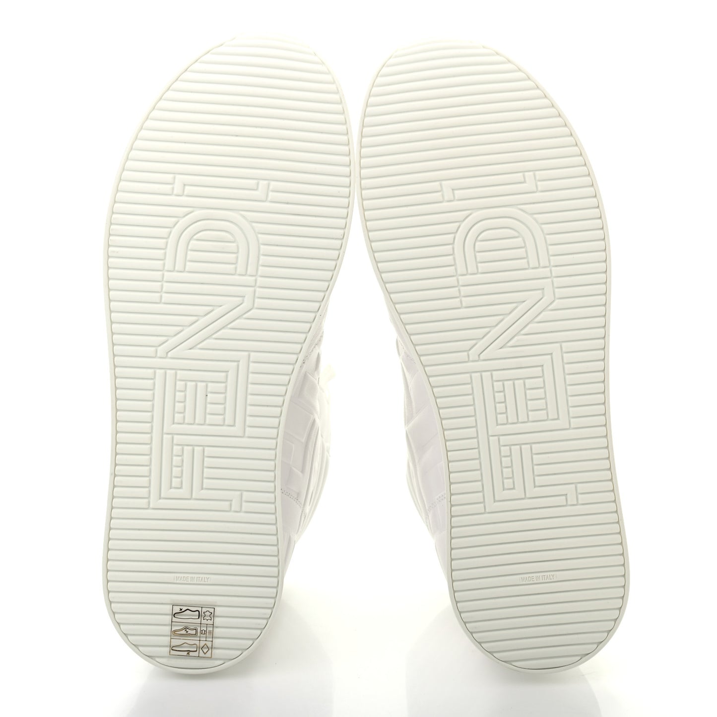Nappa Macro FF Embossed Womens High Top Sneakers 39 White Ice