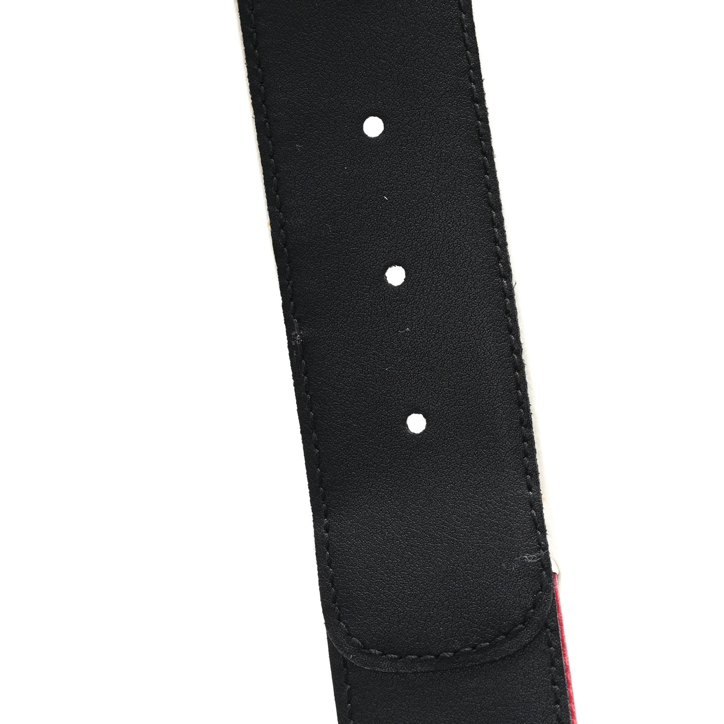 X ADIDAS Crystal Vintage Monogram Textured Dollar Calfskin Double G 40mm Belt 80 32 Hibiscus Red Off White Black