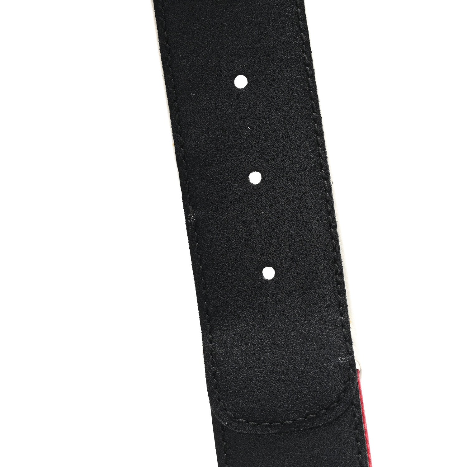 Gucci X ADIDAS Crystal Vintage Monogram Textured Dollar Calfskin Double G 40mm Belt 80 32 Hibiscus Red Off White Black 5 of 5
