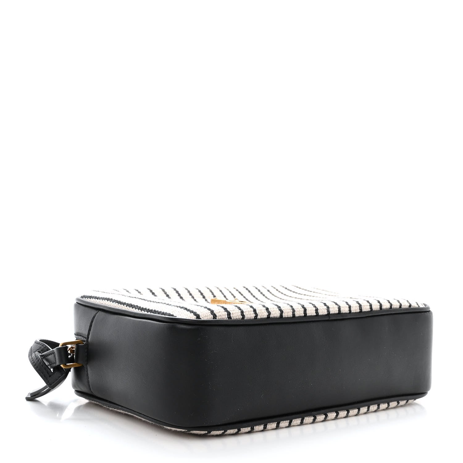 Saint Laurent Canvas Calfskin Monogram Lou Camera Bag Black Grey Cream 4 of 11