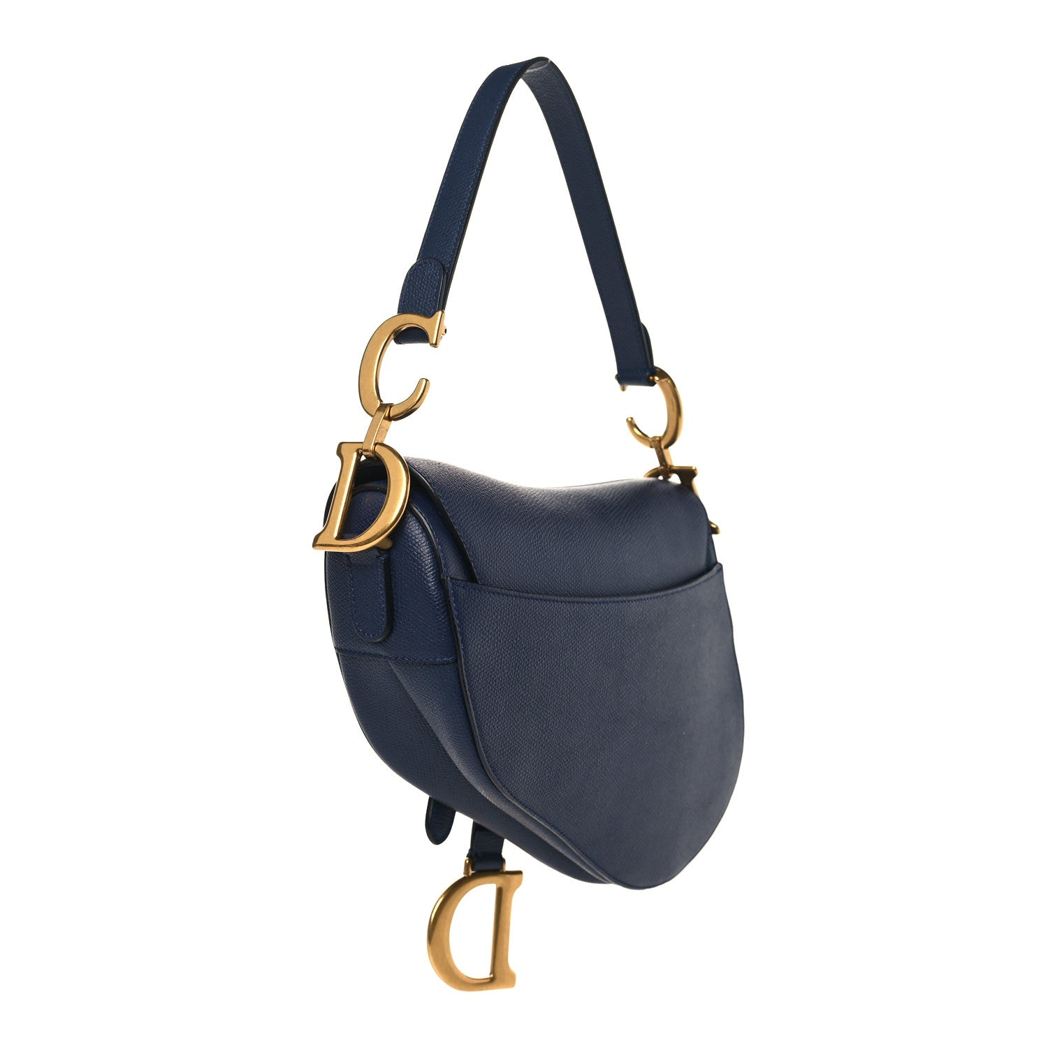 Christian Dior Grained Calfskin Saddle Bag Navy 2 of 8