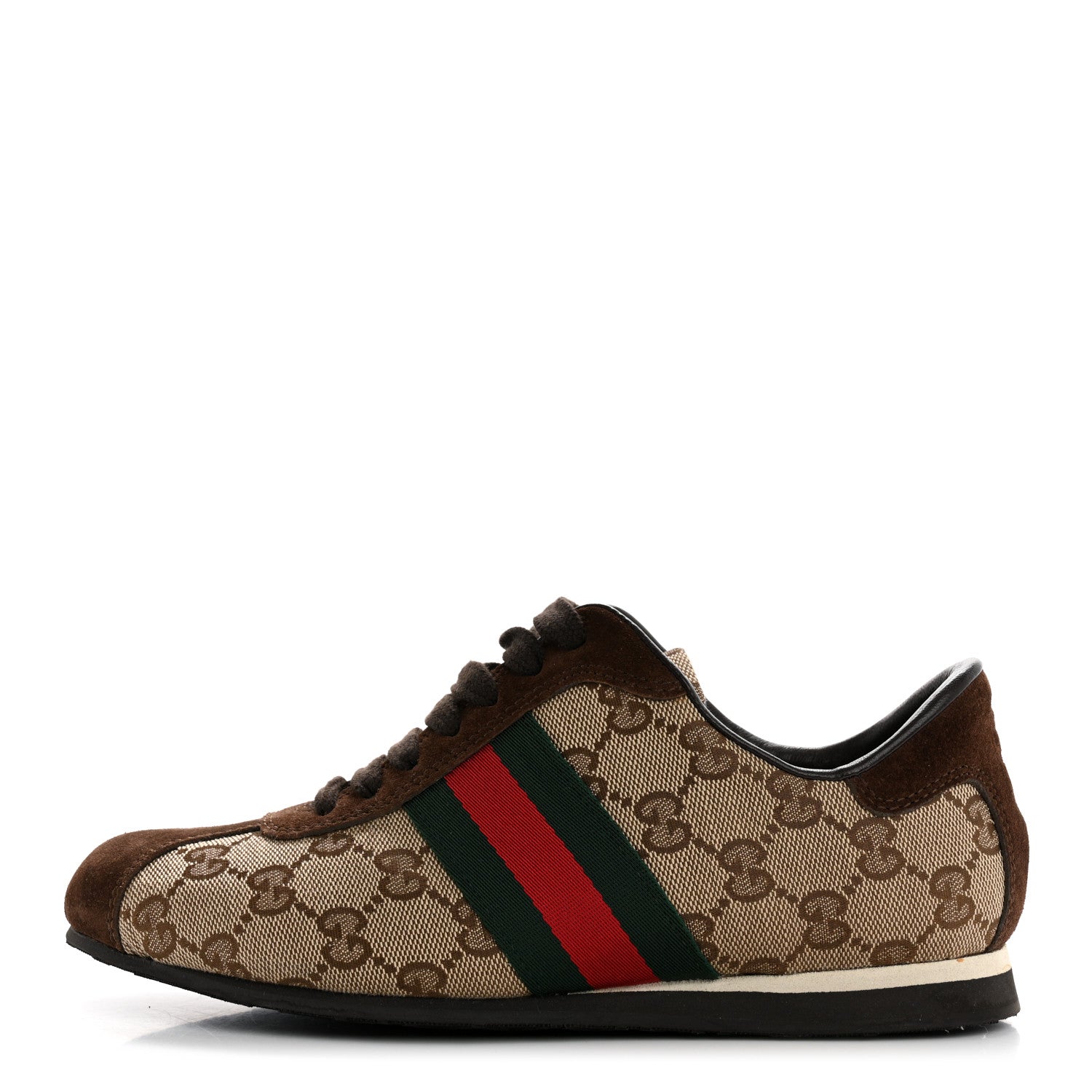 Gucci GG Monogram Suede Vintage Web Womens Sneakers 35.5  display picture 3