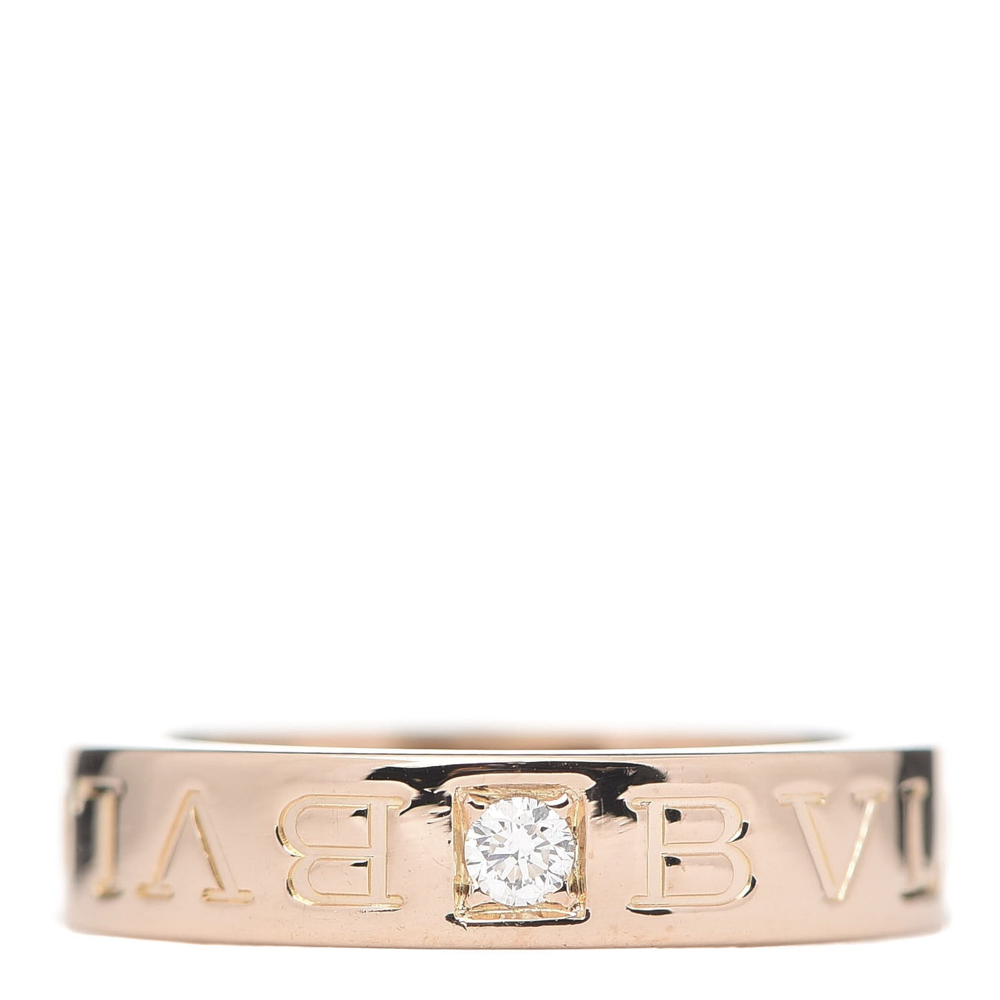 18K Rose Gold Diamond B.Zero1 Essential Band Ring 47 4
