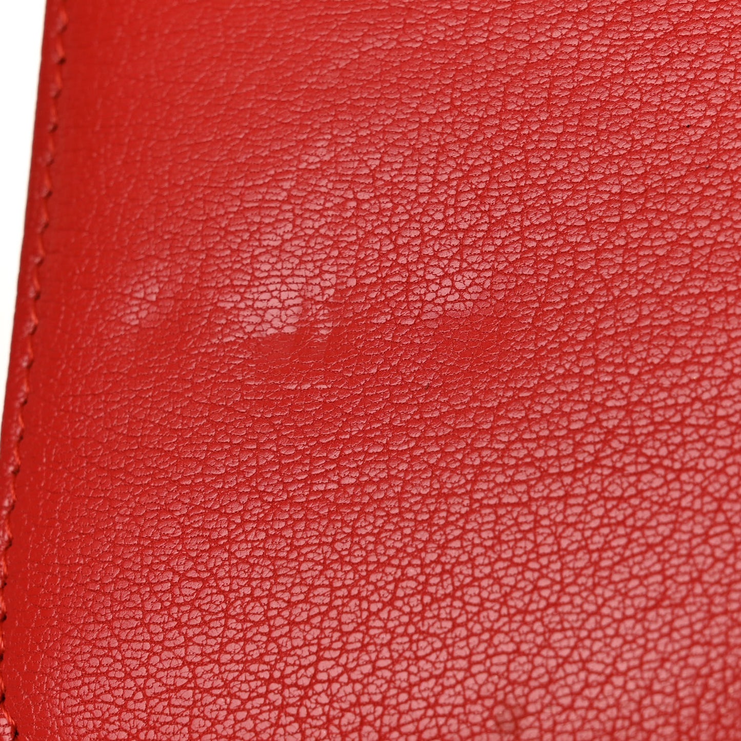 Goatskin Diagonal Quilted Wallet On Chain WOC Red