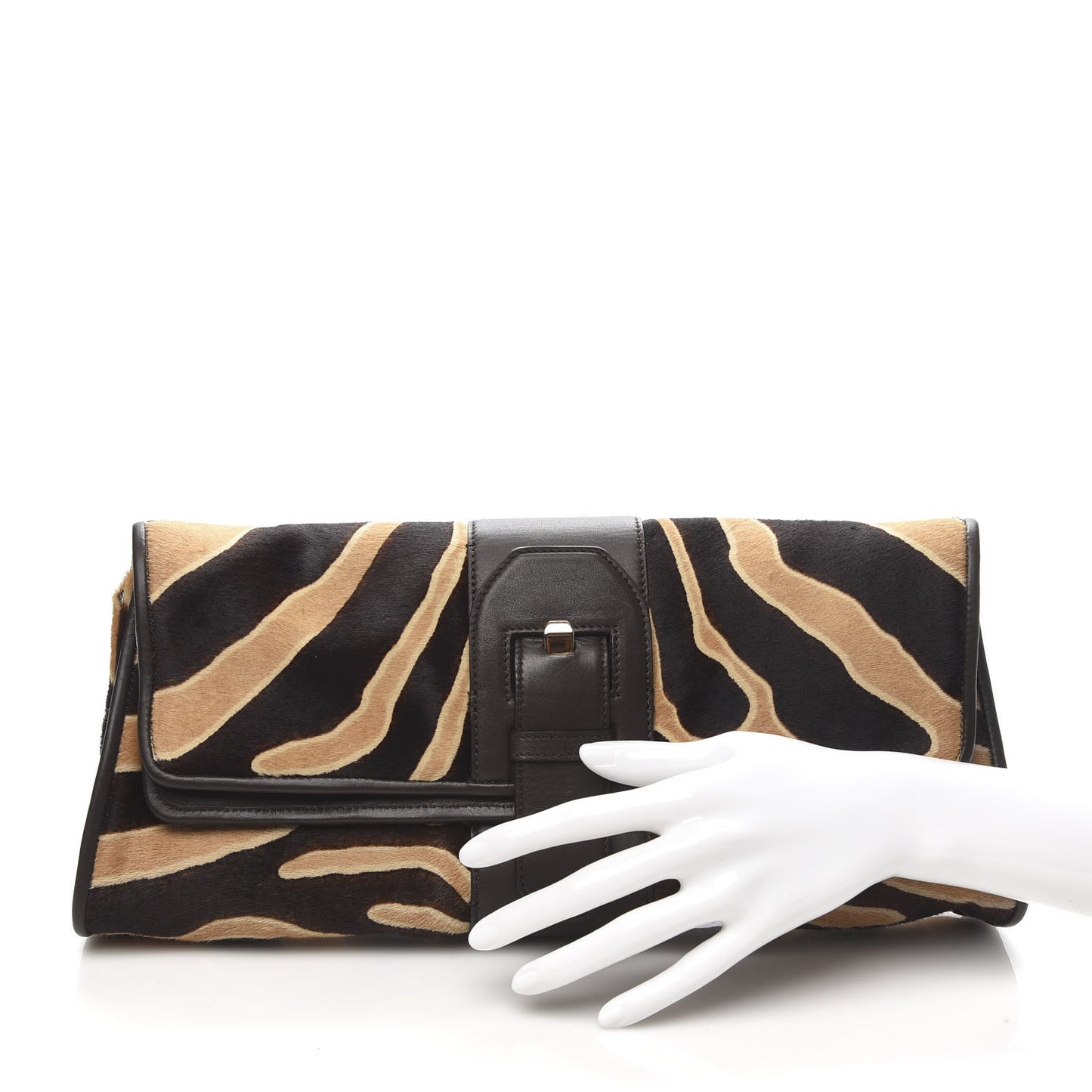 Pony Hair Liv Clutch Zibrown Gold