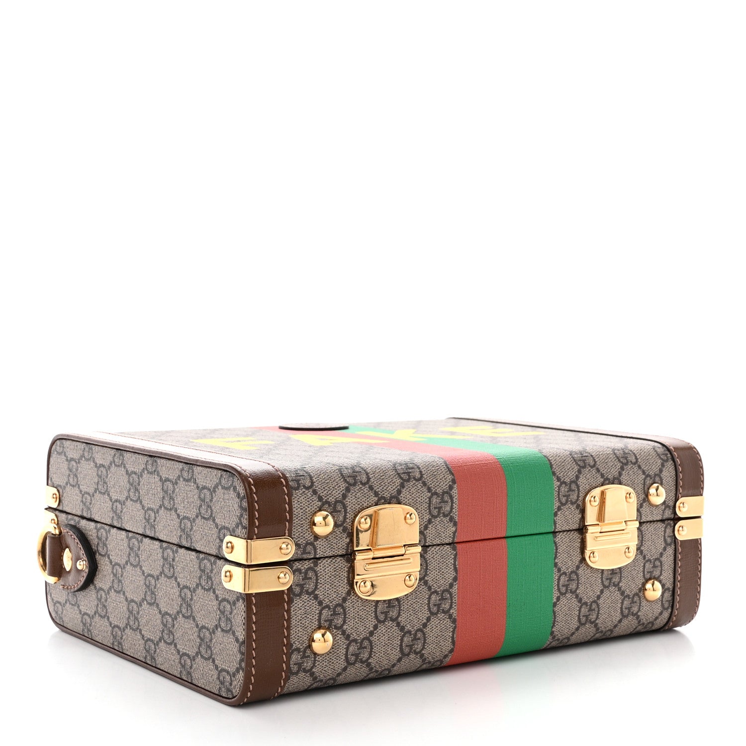 Gucci GG Supreme Monogram Azalea Calfskin Fake/Not Retro Interlocking G Beauty Case Beige Ebony Brown Sugar 4 of 10